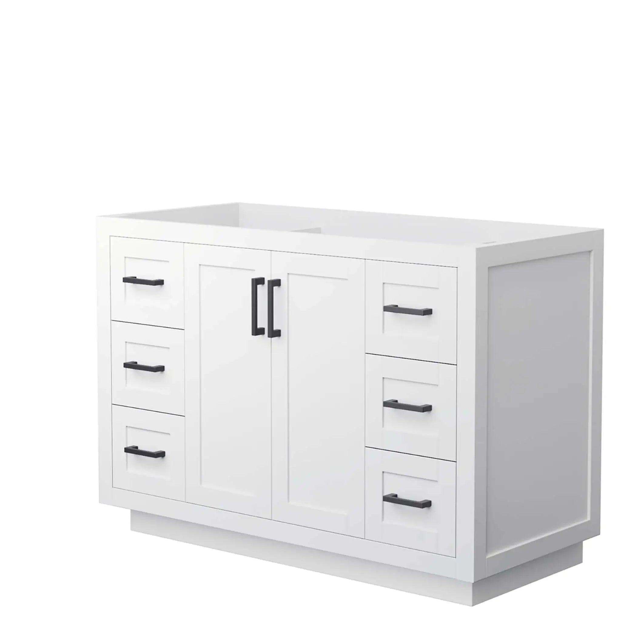 48" Miranda Single Bathroom Vanity in White with Matte Black Trim by Wyndham