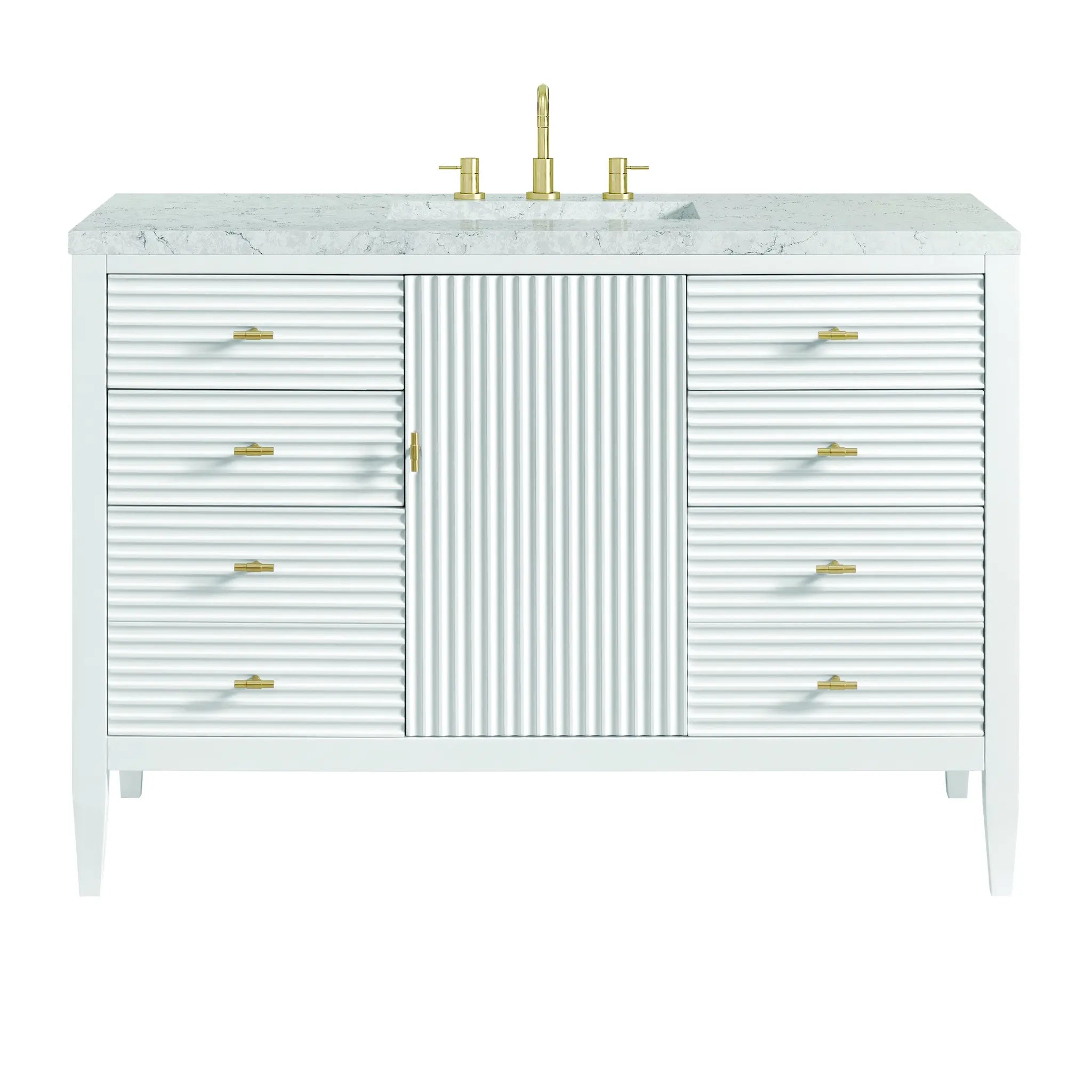 48" Myrrin Single Vanity in Bright White by James Martin Vanities