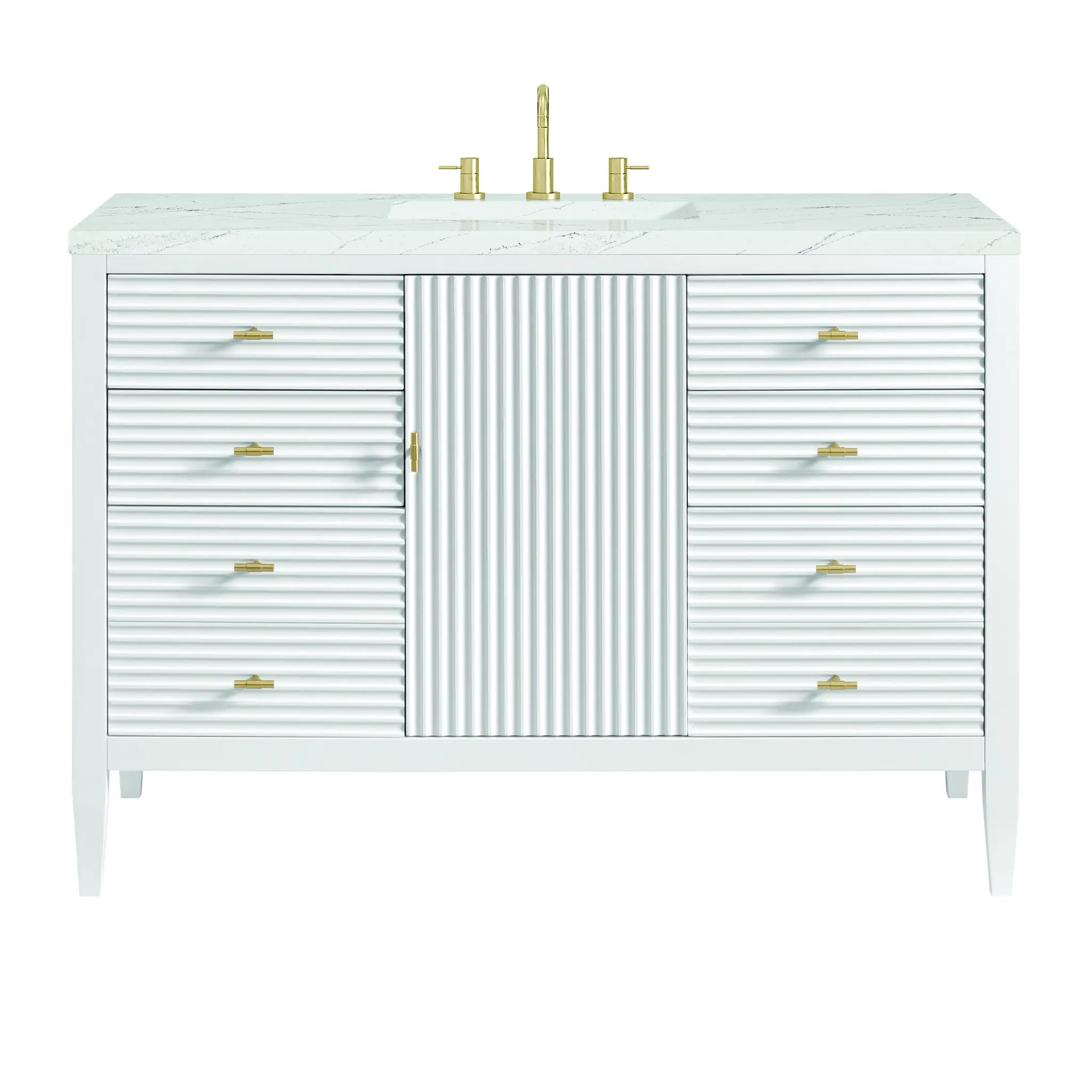 48" Myrrin Single Vanity in Bright White by James Martin Vanities