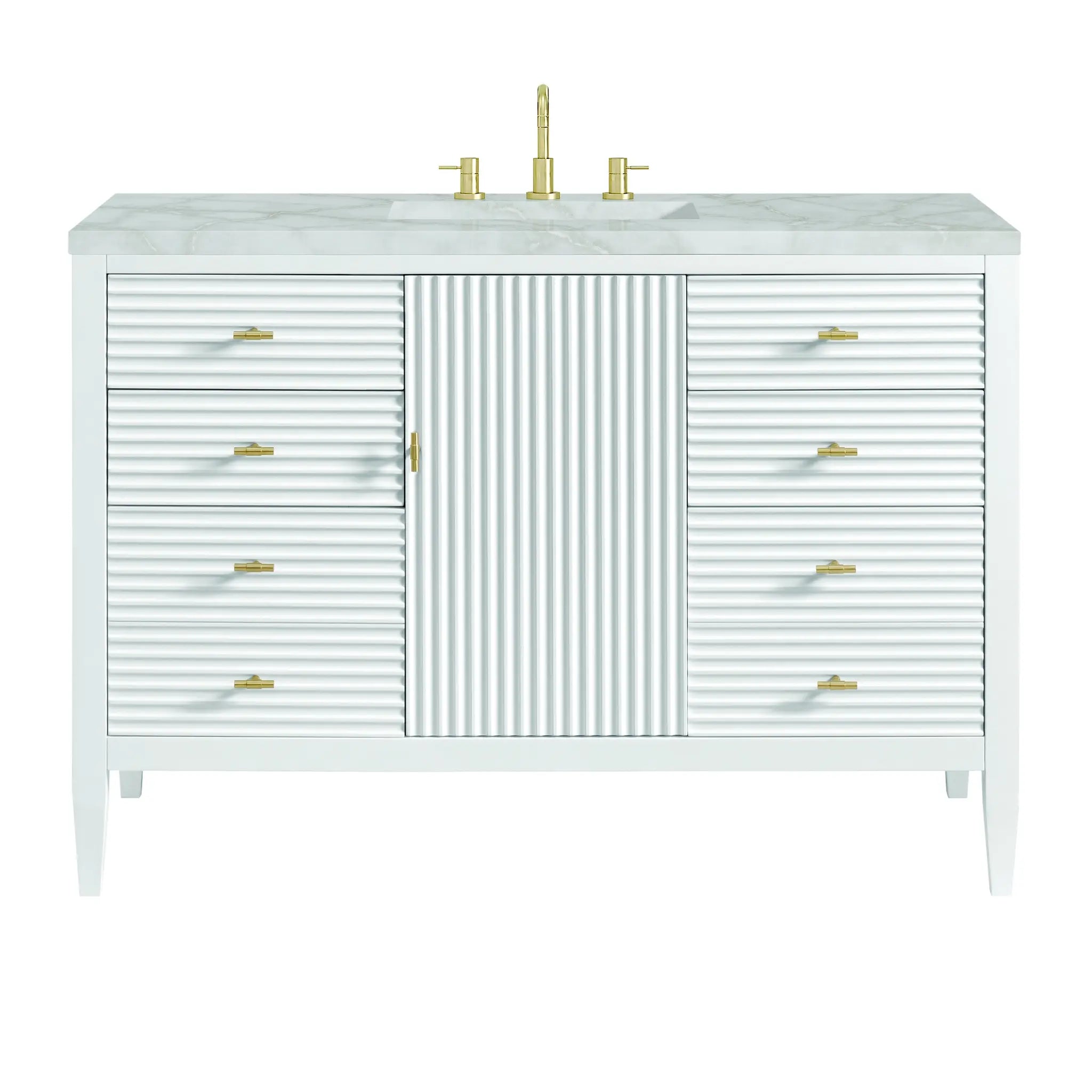 48" Myrrin Single Vanity in Bright White by James Martin Vanities