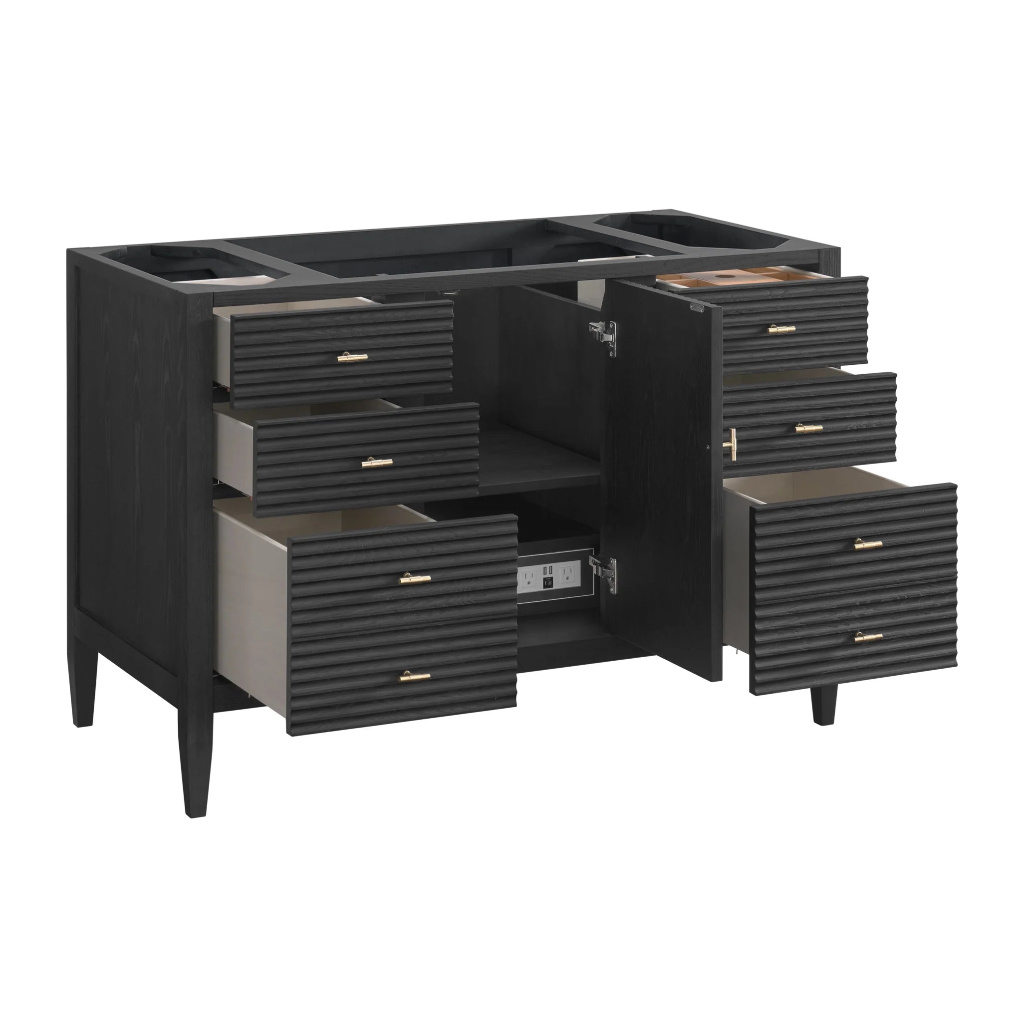 48-myrrin-single-vanity-in-carbon-oak-w-freepower-wireless-charger-by-james-martin-vanities-siberian-silestone image 1