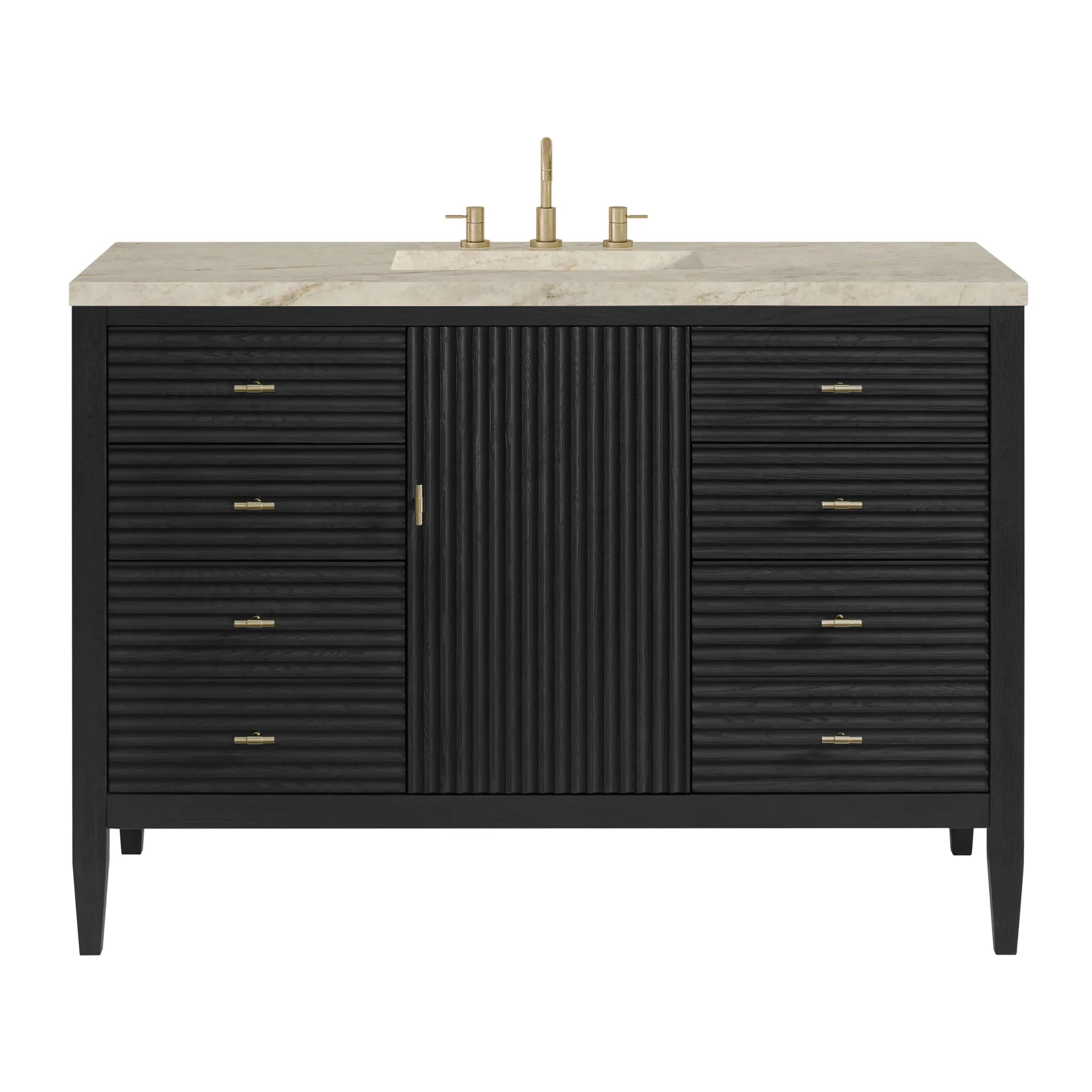 48" Myrrin Single Vanity in Carbon Oak by James Martin Vanities - AURA Modern Home