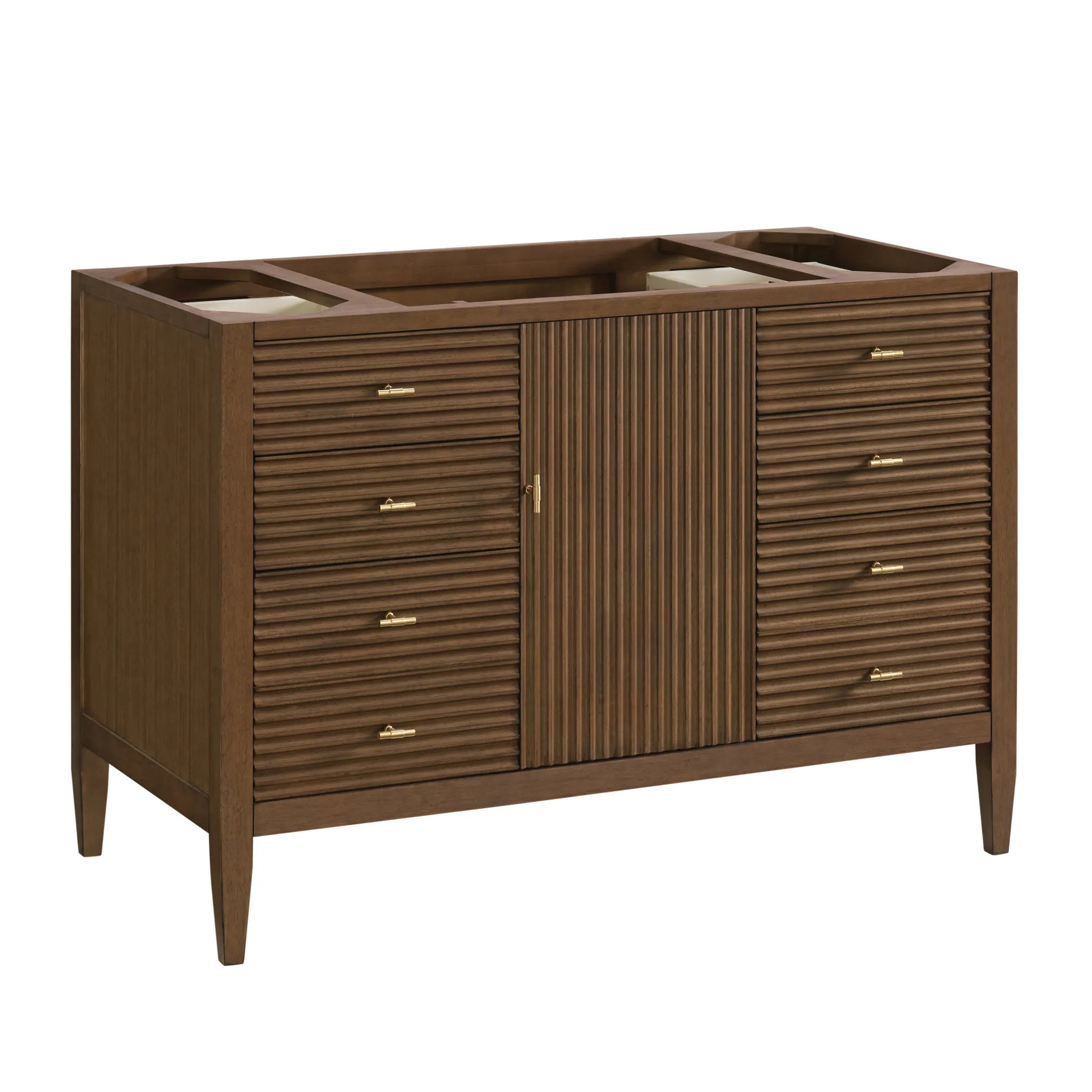 48" Myrrin Single Vanity in Mid Century Walnut w/FreePower Wireless Charger-Cabinet Only-Not Available image 1