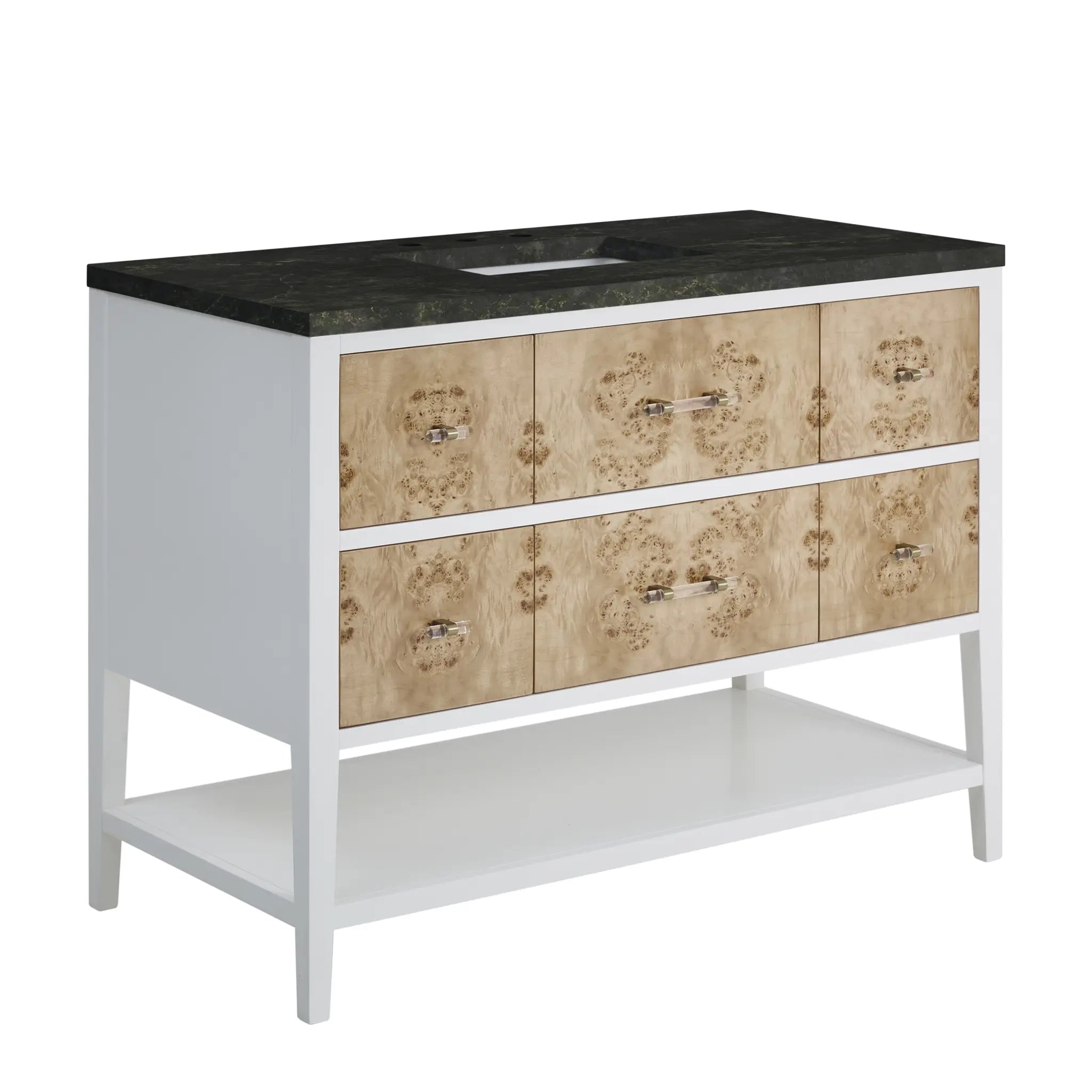 48 Olena Single Vanity In Light Mappa Burl And Polished White Standard Phantome Eclos 8 Widespread 11