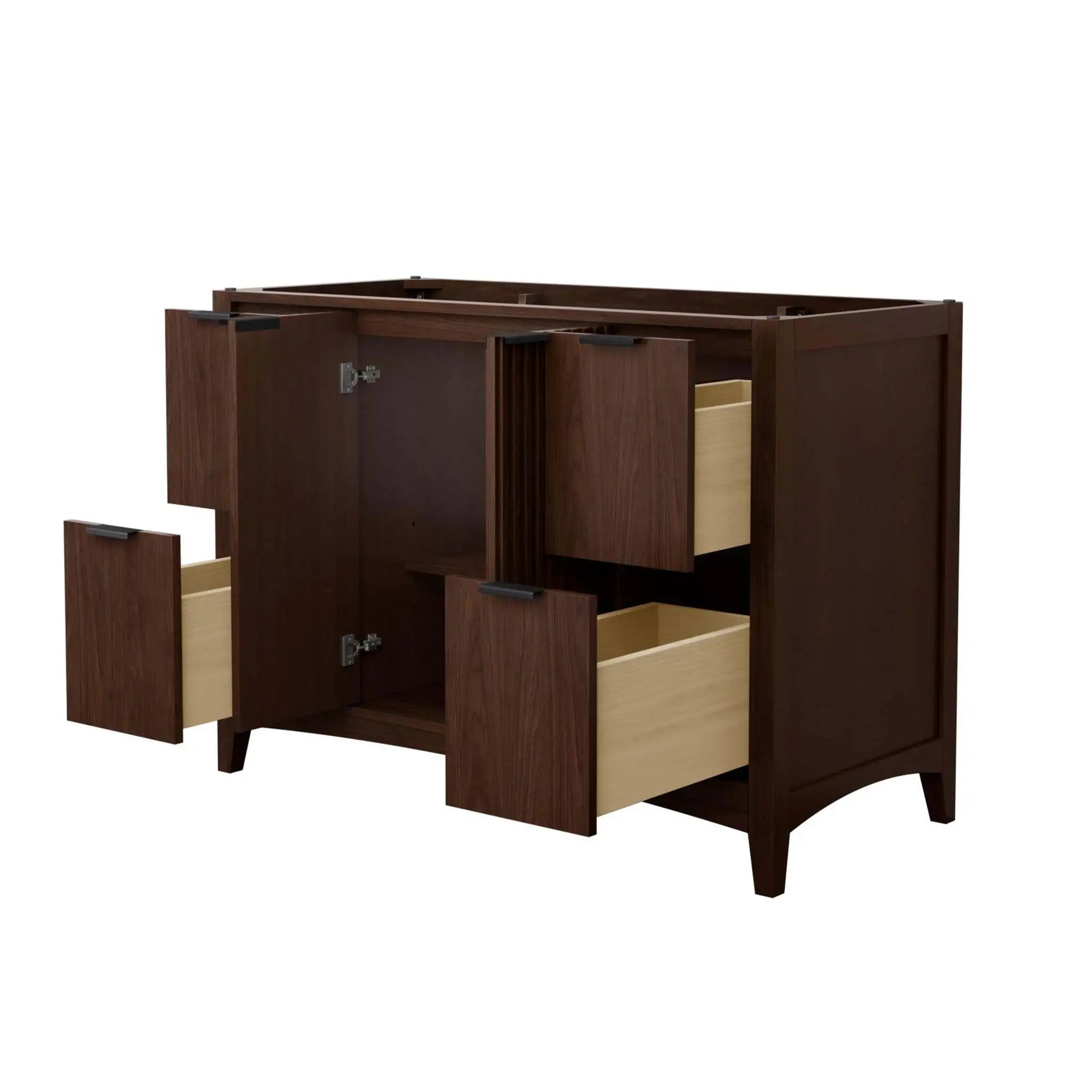 48" Palmilla Single Bathroom Vanity in Dark Walnut with Matte Black Trim by Wyndham