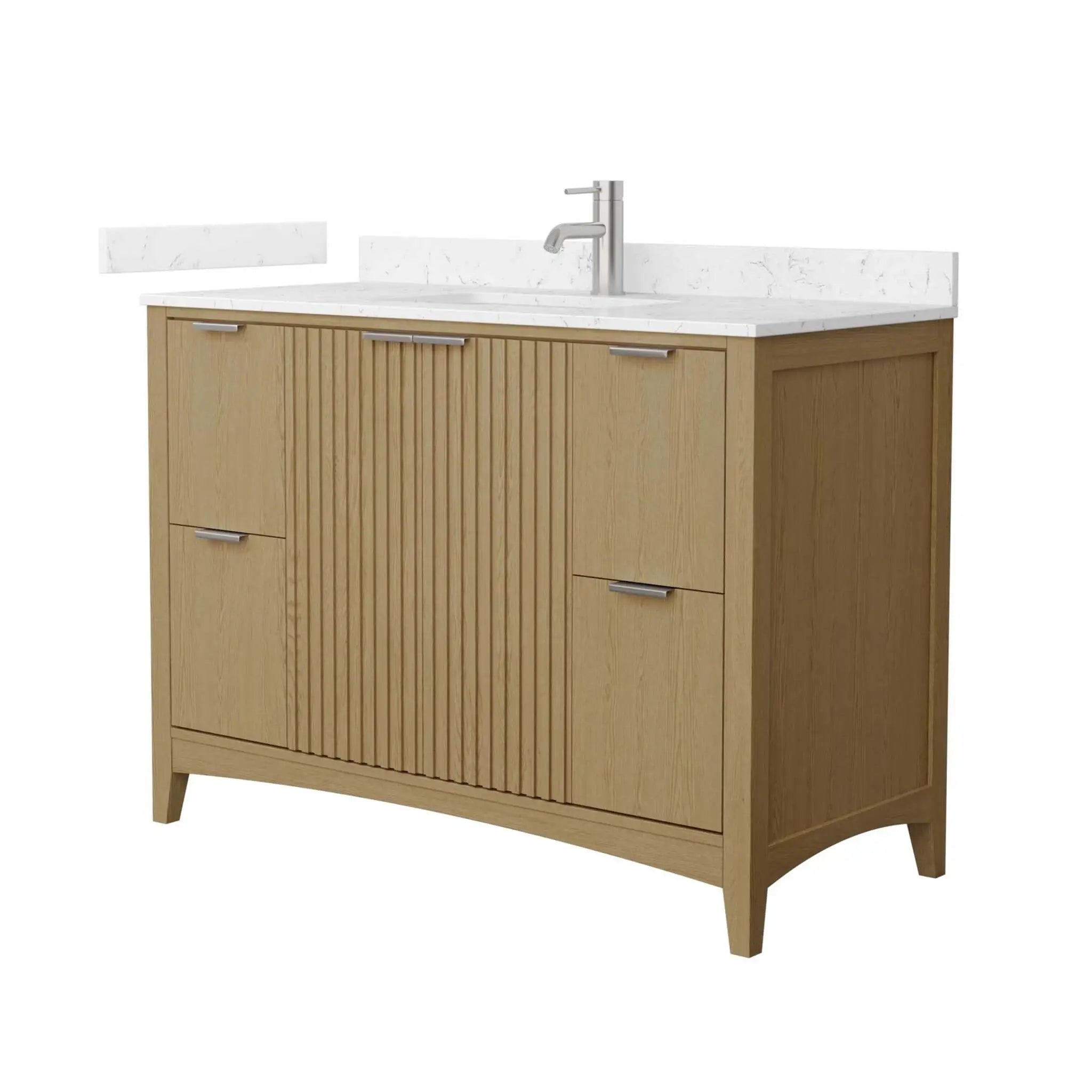48" Palmilla Single Bathroom Vanity in Natural Oak with Brushed Nickel Trim by Wyndham