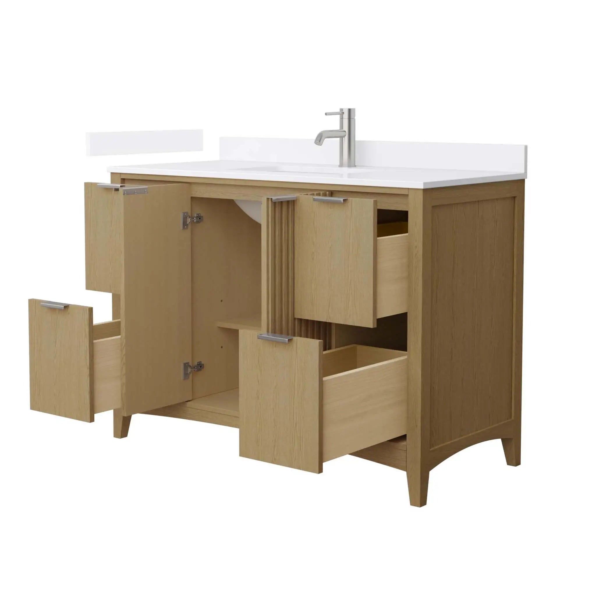 48" Palmilla Single Bathroom Vanity in Natural Oak with Brushed Nickel Trim by Wyndham