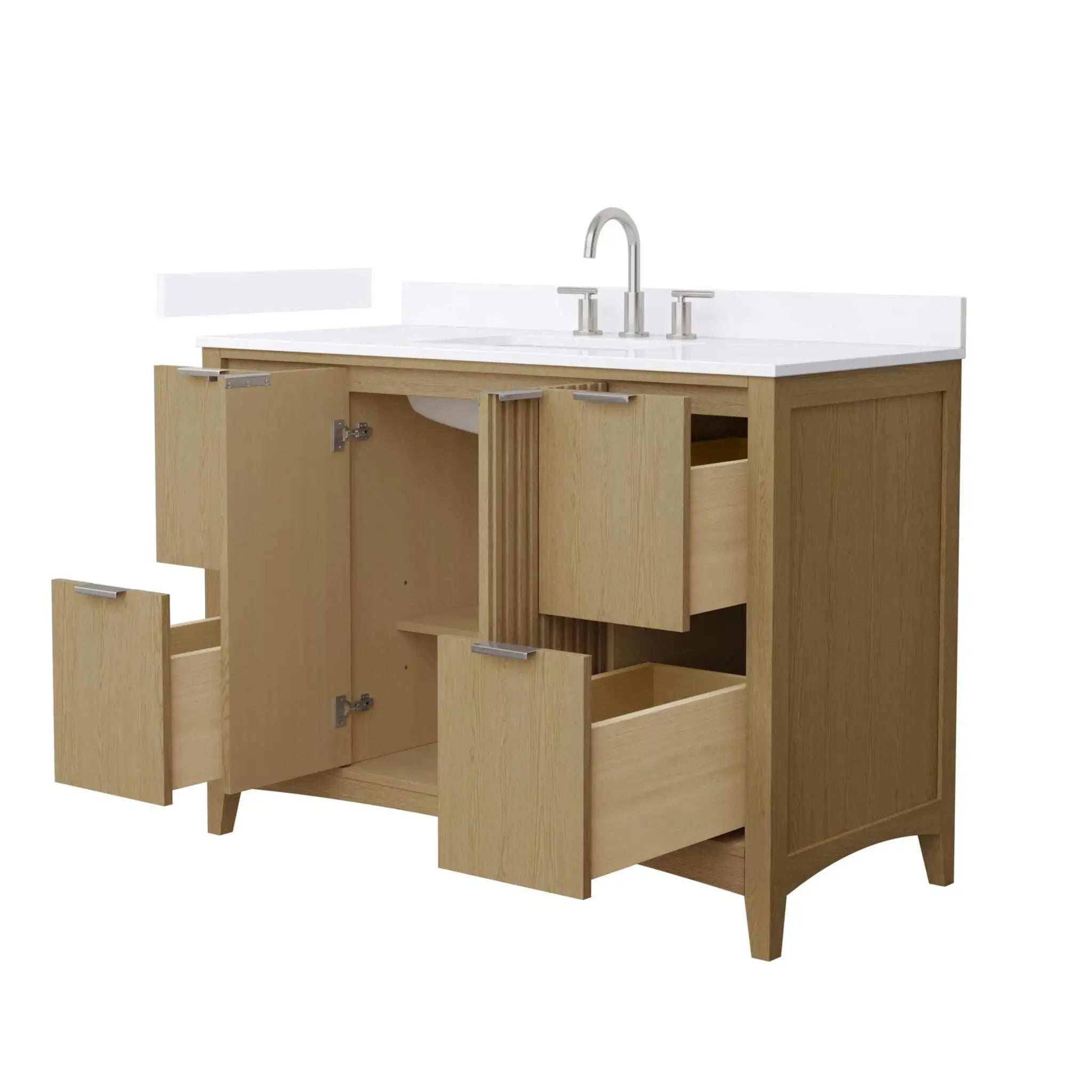 48" Palmilla Single Bathroom Vanity in Natural Oak with Brushed Nickel Trim by Wyndham