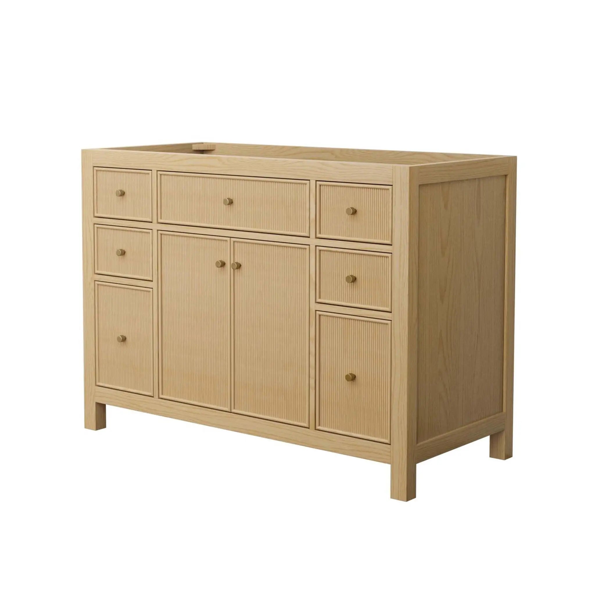 48" Pendry Single Bathroom Vanity in Tanned Oak with Brushed Gold Trim by Wyndham