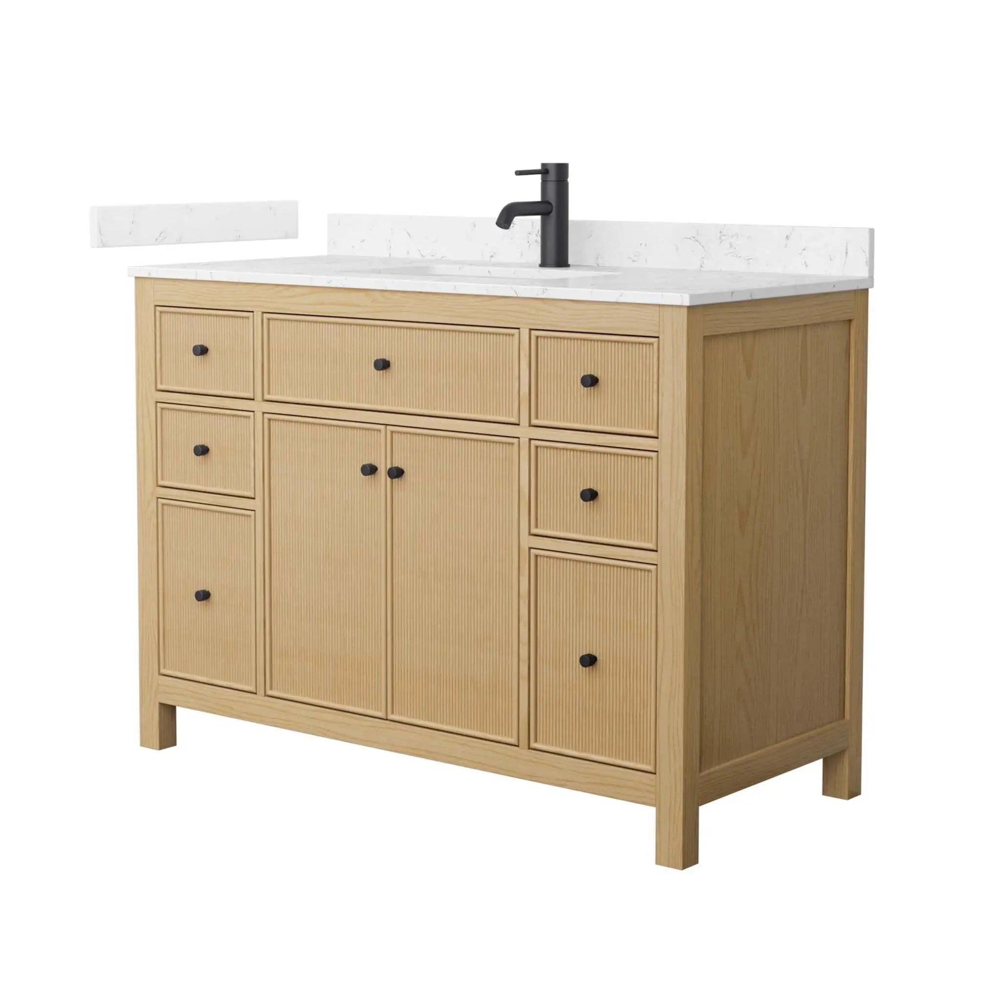 48" Pendry Single Bathroom Vanity in Tanned Oak with Matte Black Trim by Wyndham