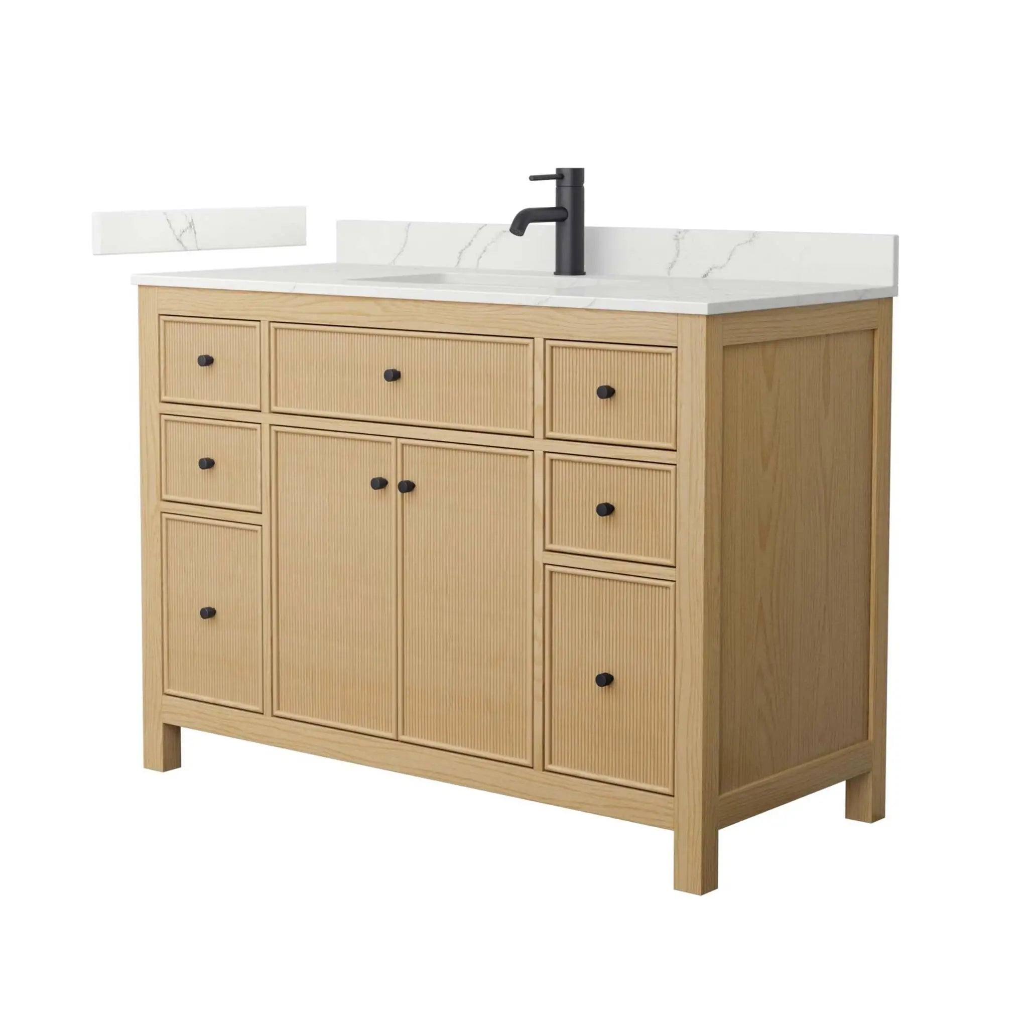 48" Pendry Single Bathroom Vanity in Tanned Oak with Matte Black Trim by Wyndham