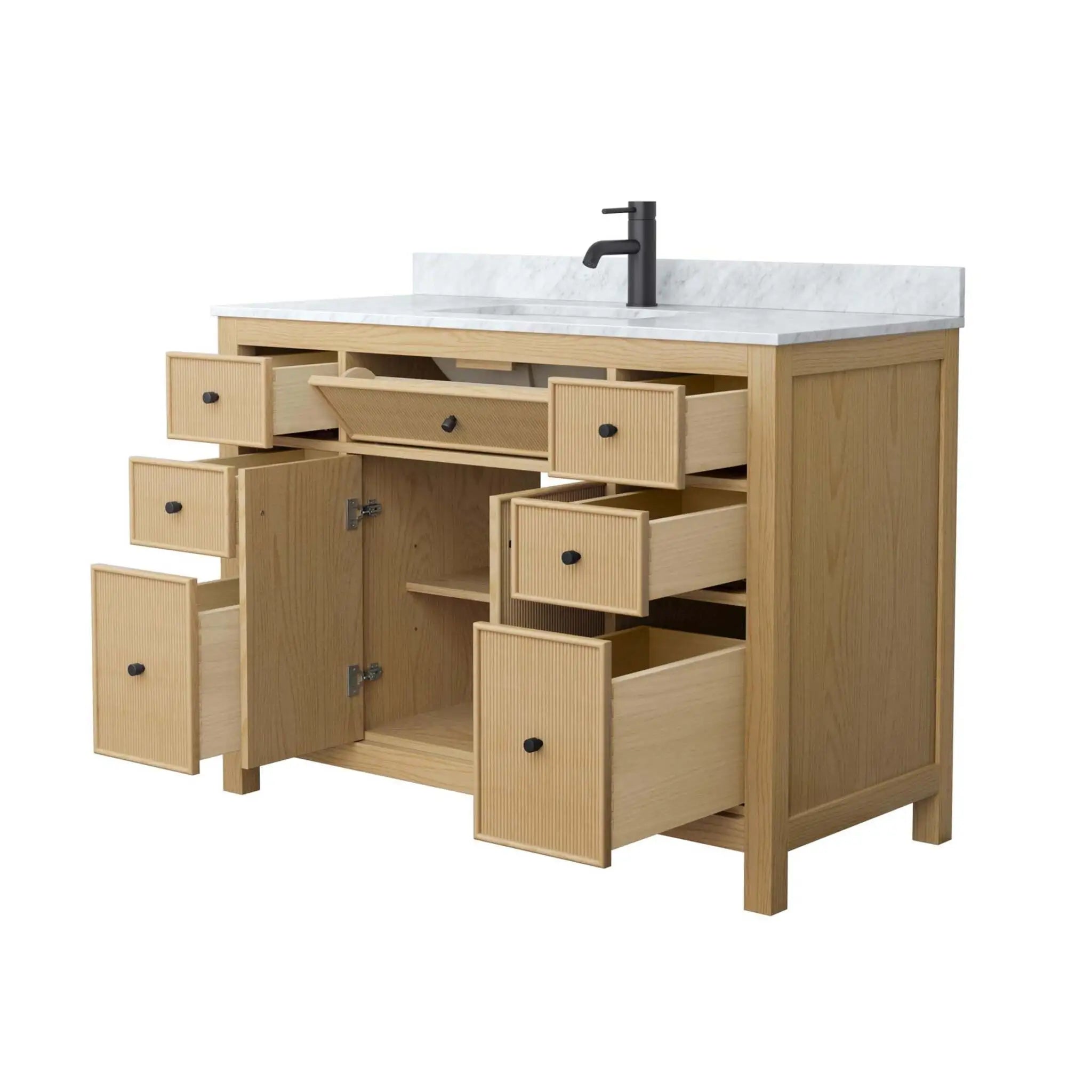 48" Pendry Single Bathroom Vanity in Tanned Oak with Matte Black Trim by Wyndham
