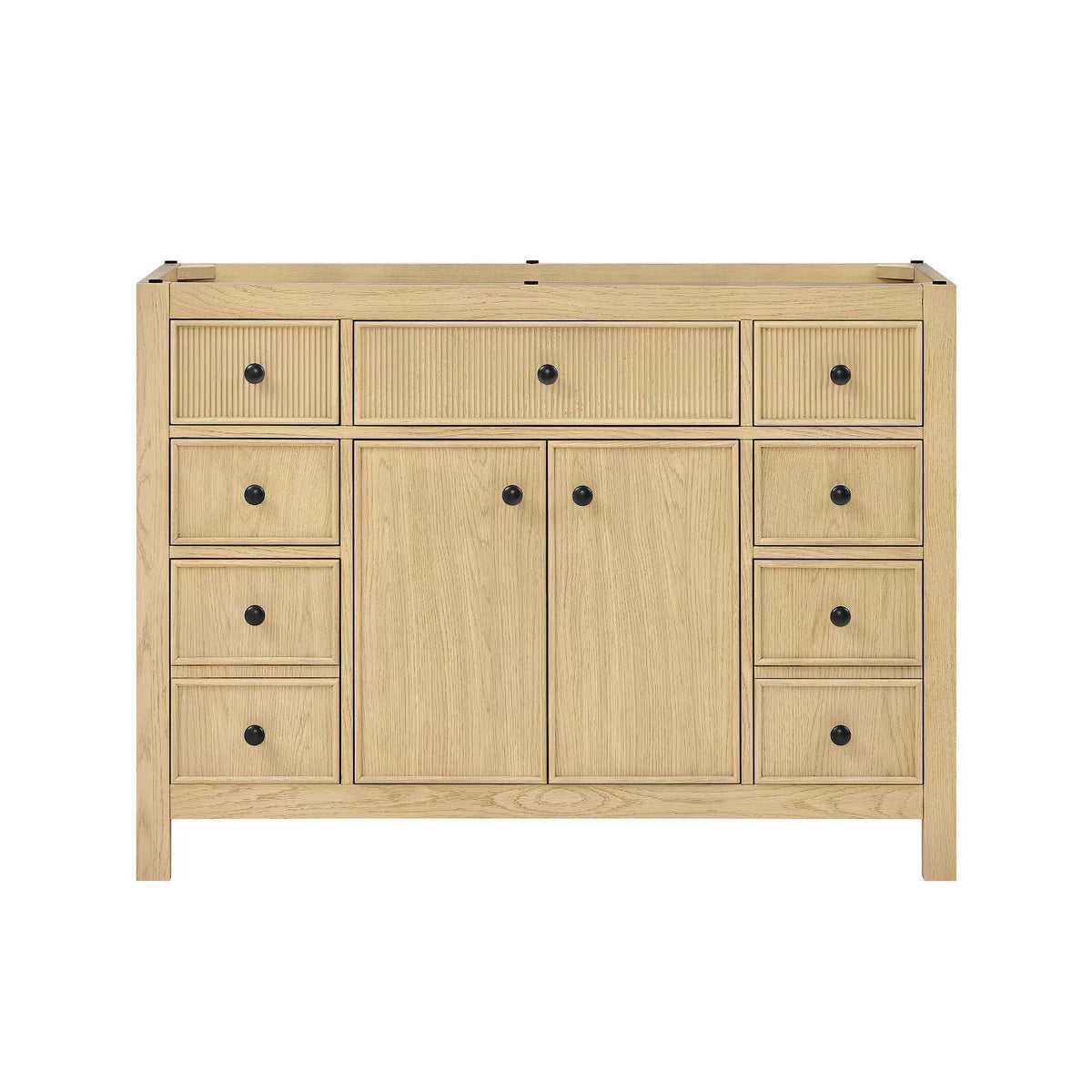 48" Rian Single Bathroom Vanity Scandinavian Oak Matte Black Trim by wyndham View 17