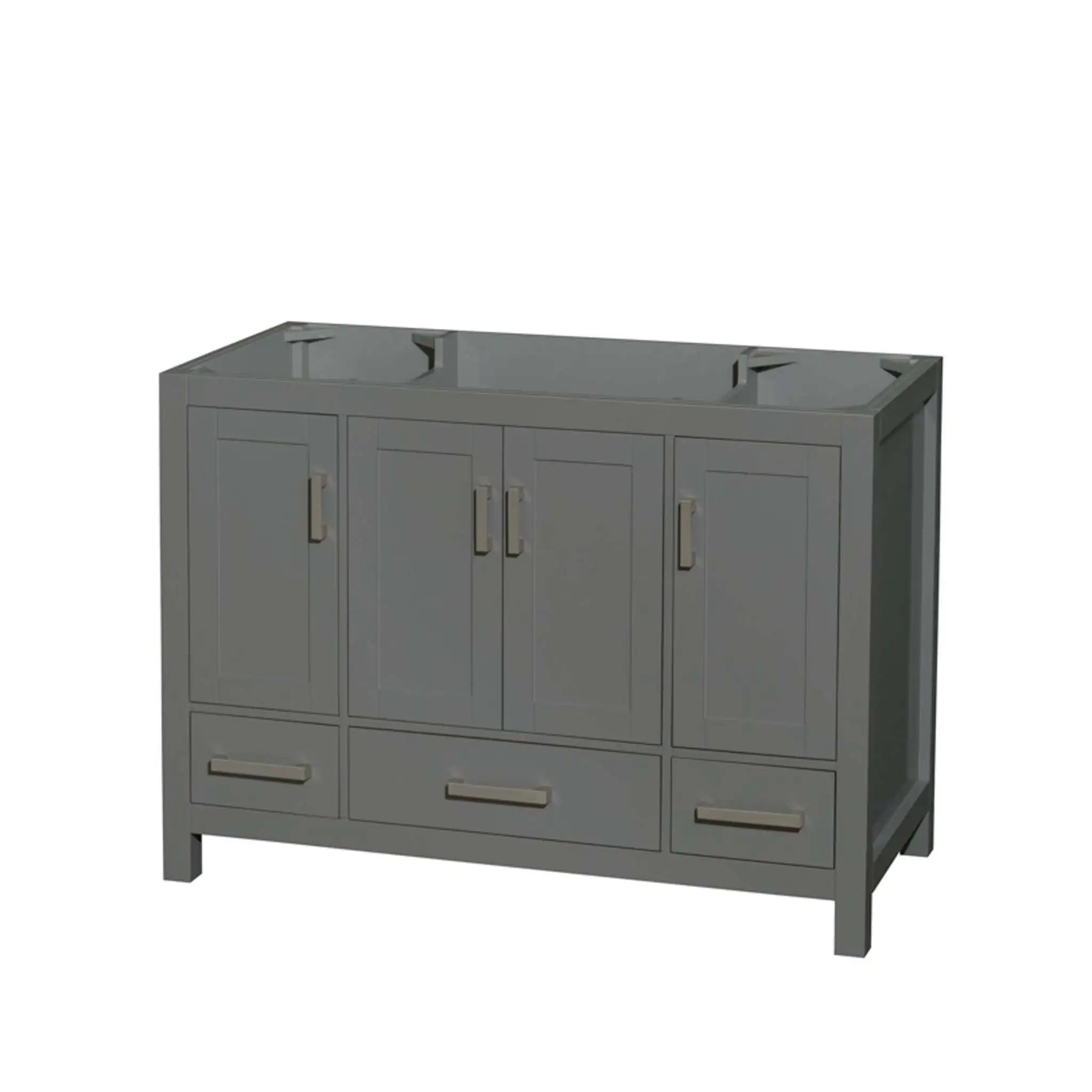 48" Sheffield Single Bathroom Vanity in Dark Gray with Brushed Chrome Trim by Wyndham