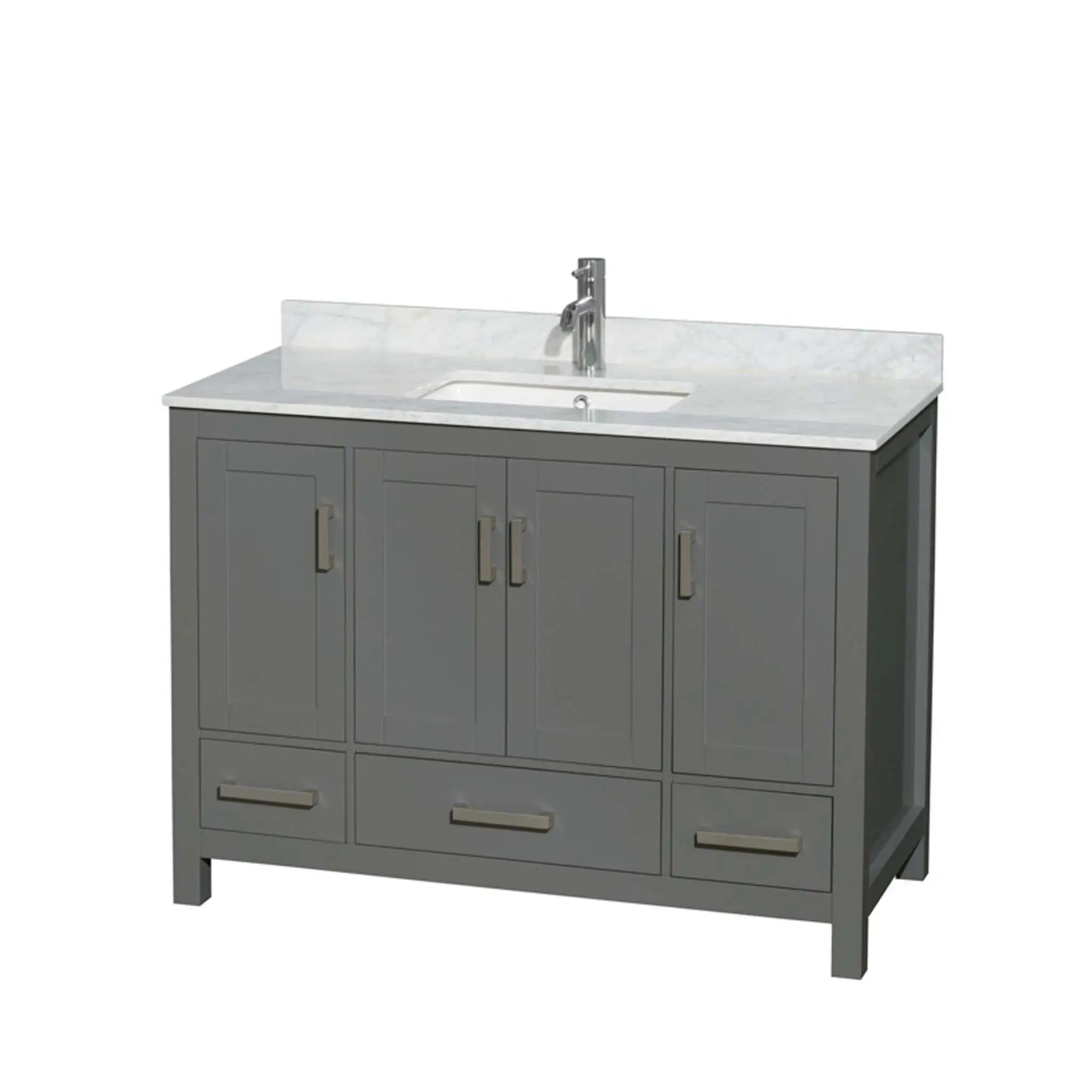 48" Sheffield Single Bathroom Vanity in Dark Gray with Brushed Chrome Trim by Wyndham
