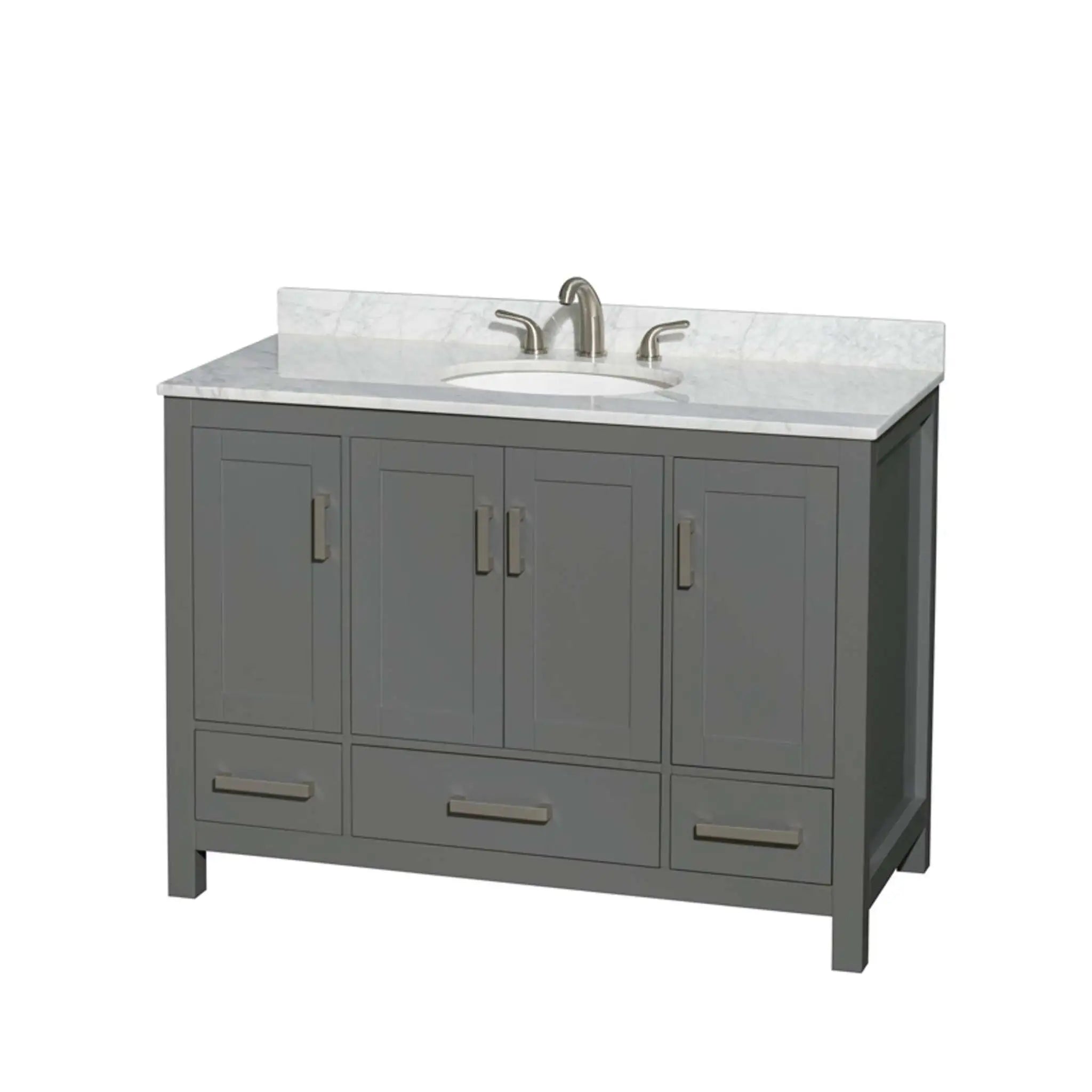 48" Sheffield Single Bathroom Vanity in Dark Gray with Brushed Chrome Trim by Wyndham