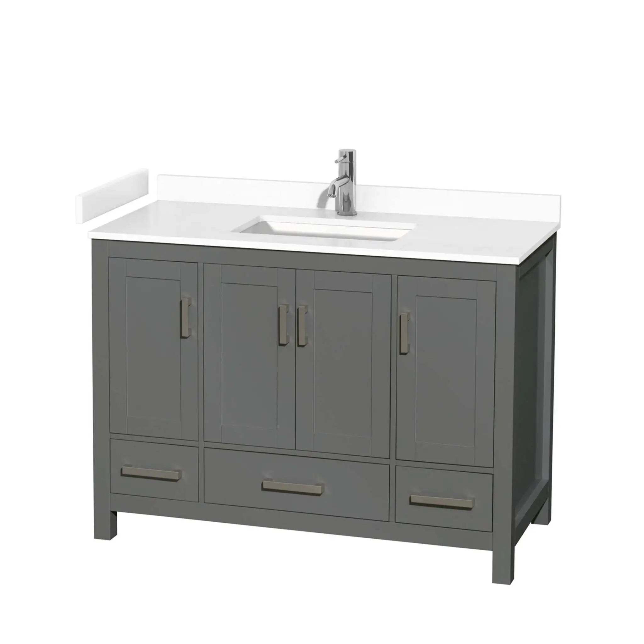48" Sheffield Single Bathroom Vanity in Dark Gray with Brushed Chrome Trim by Wyndham