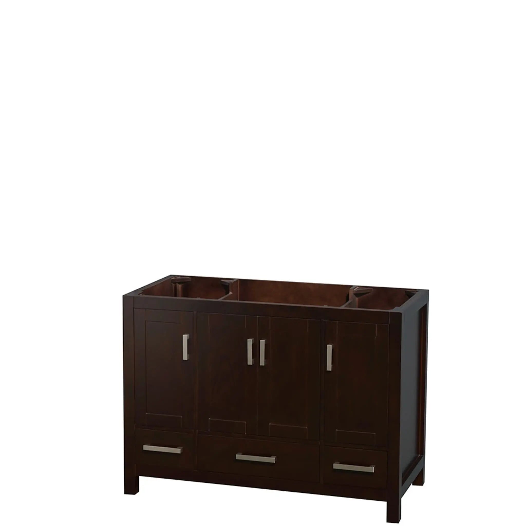 48" Sheffield Single Bathroom Vanity in Espresso with Brushed Chrome Trim & 24" Mirror by Wyndham