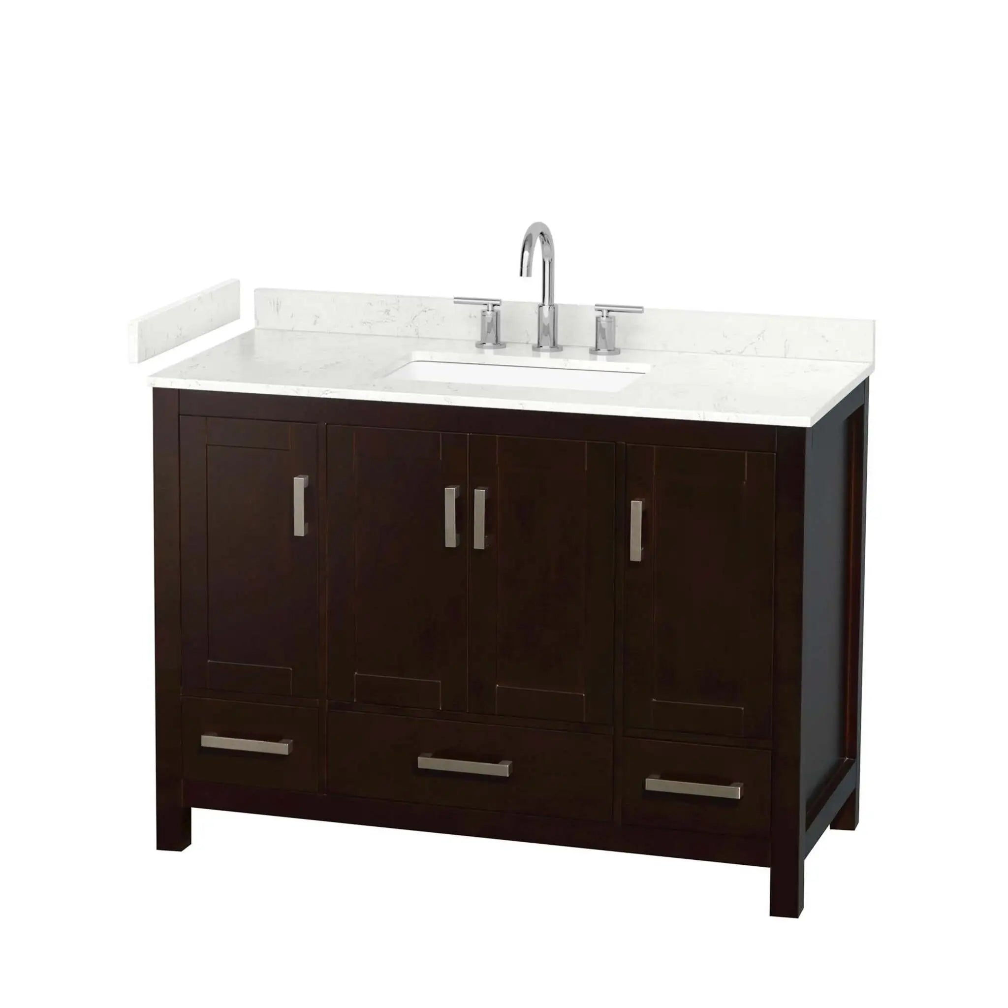 48" Sheffield Single Bathroom Vanity in Espresso with Brushed Chrome Trim by Wyndham