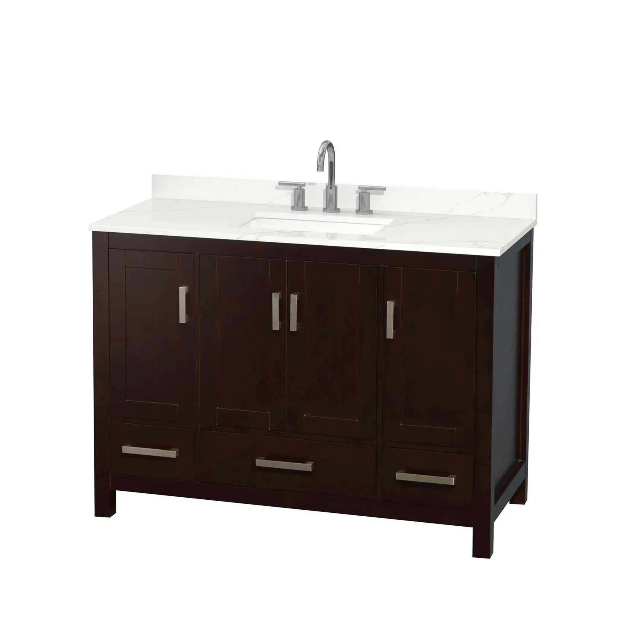 48" Sheffield Single Bathroom Vanity in Espresso with Brushed Chrome Trim by Wyndham