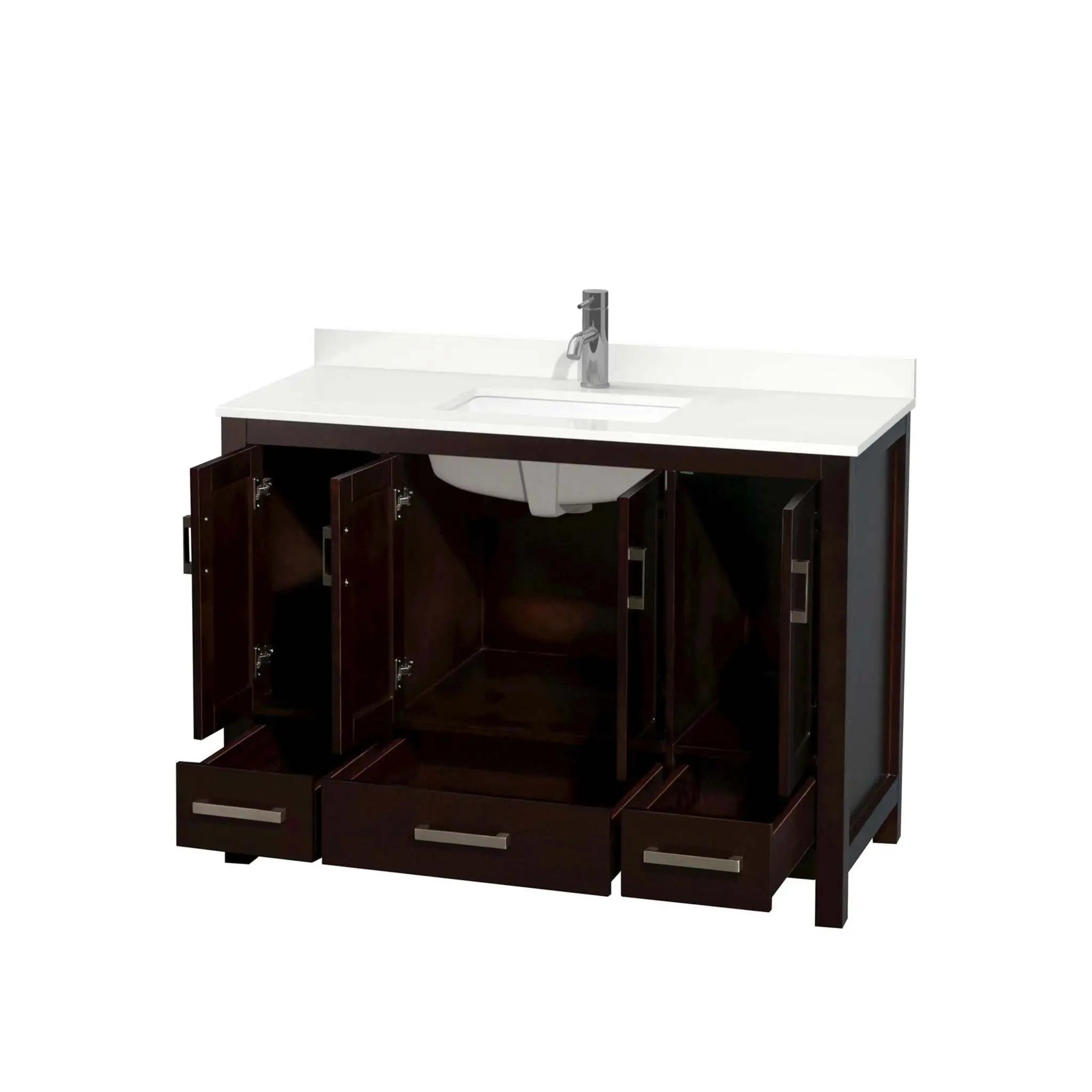 48" Sheffield Single Bathroom Vanity in Espresso with Brushed Chrome Trim by Wyndham