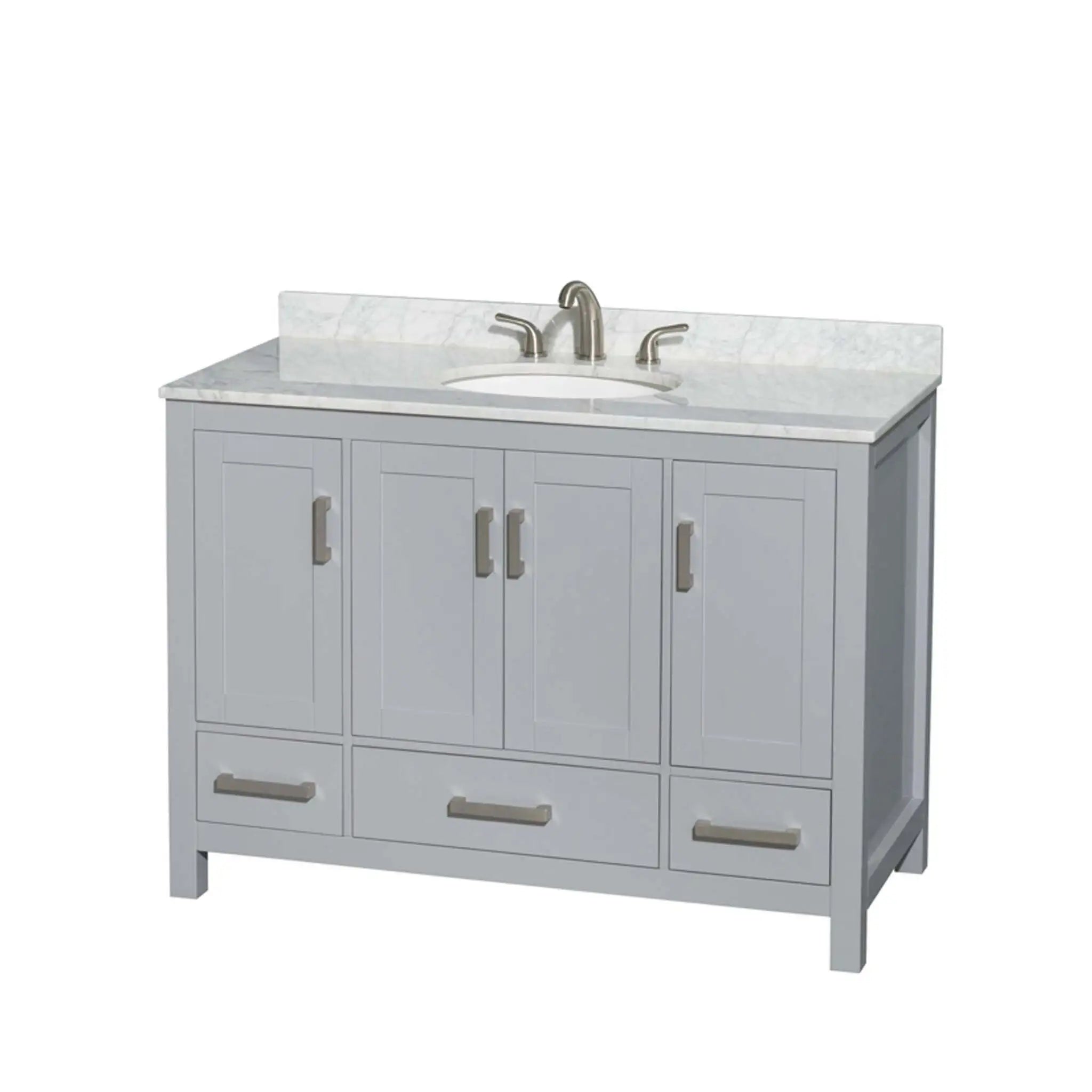 48" Sheffield Single Bathroom Vanity in Gray with Brushed Chrome Trim by Wyndham