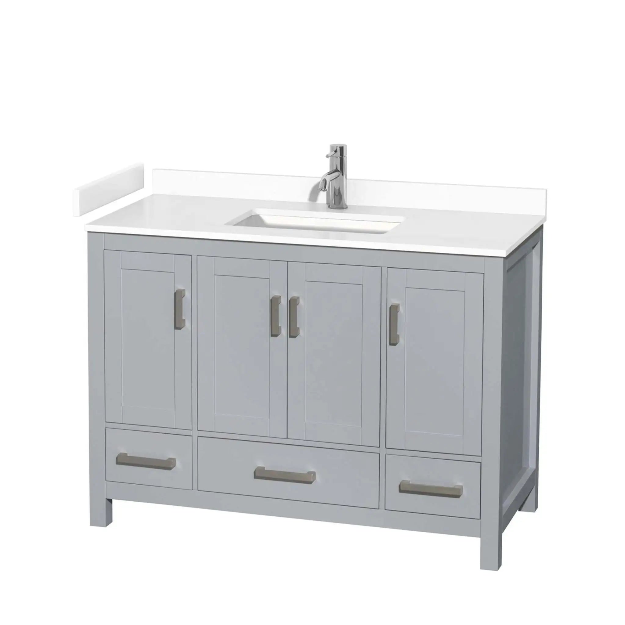 48" Sheffield Single Bathroom Vanity in Gray with Brushed Chrome Trim by Wyndham