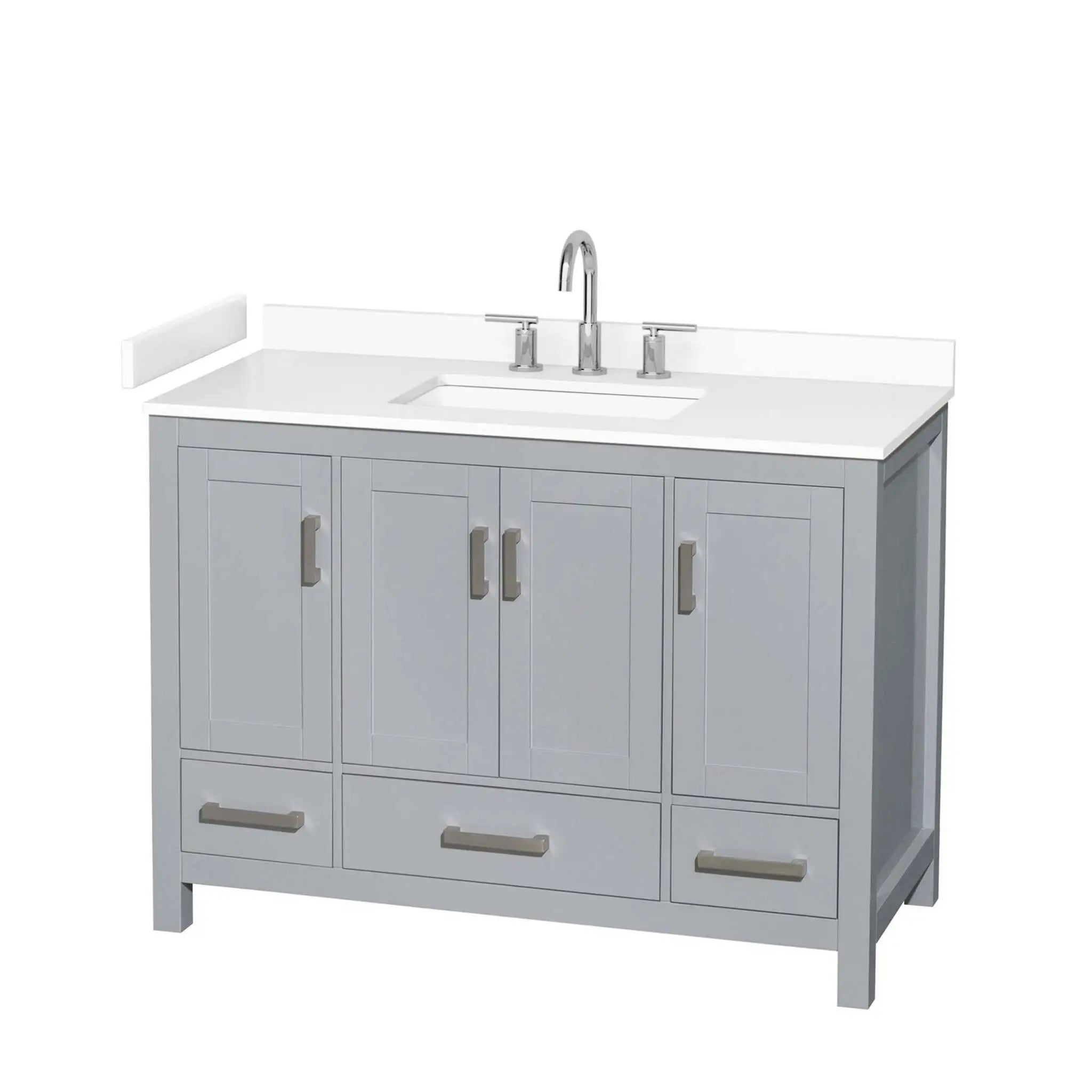 48" Sheffield Single Bathroom Vanity in Gray with Brushed Chrome Trim by Wyndham