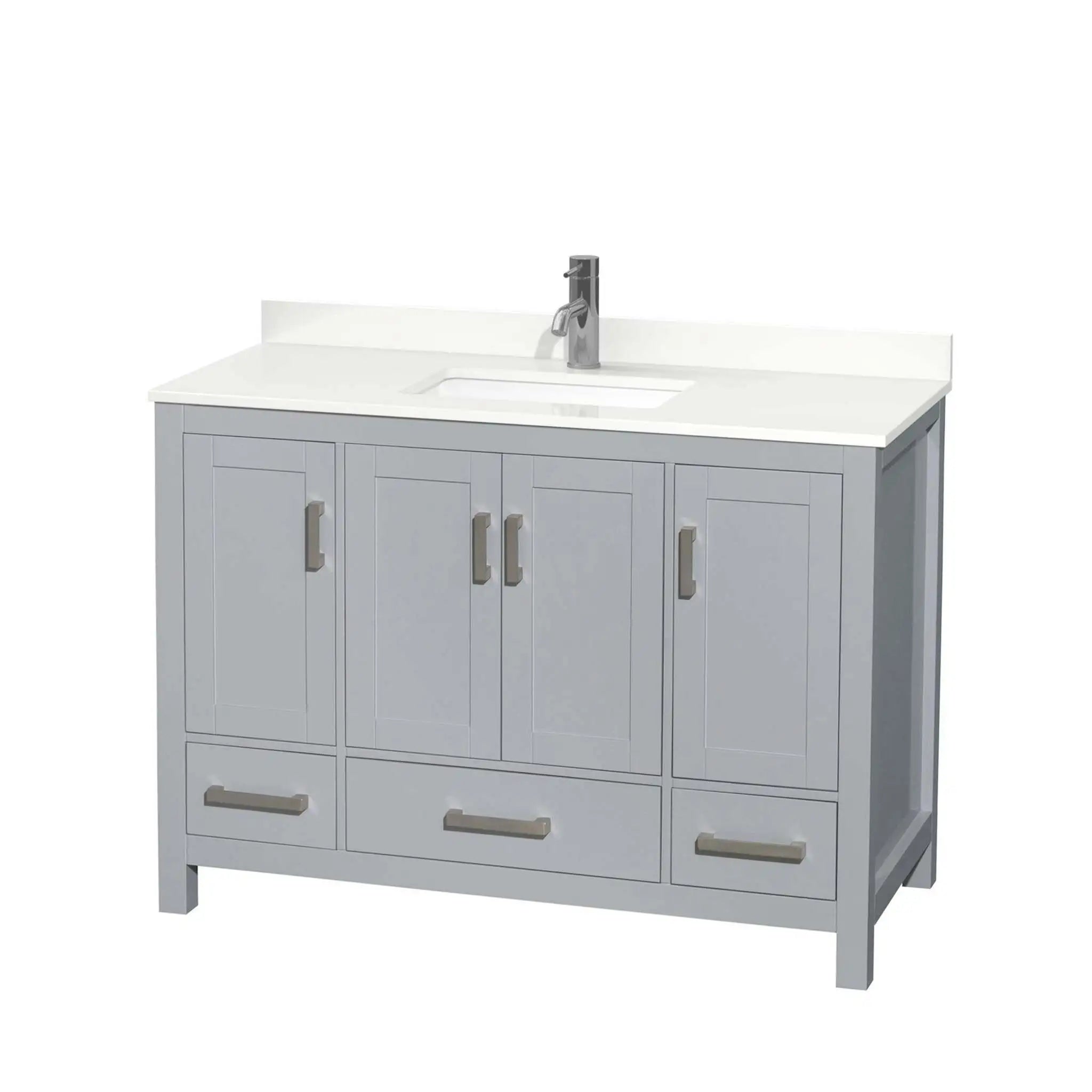 48" Sheffield Single Bathroom Vanity in Gray with Brushed Chrome Trim by Wyndham