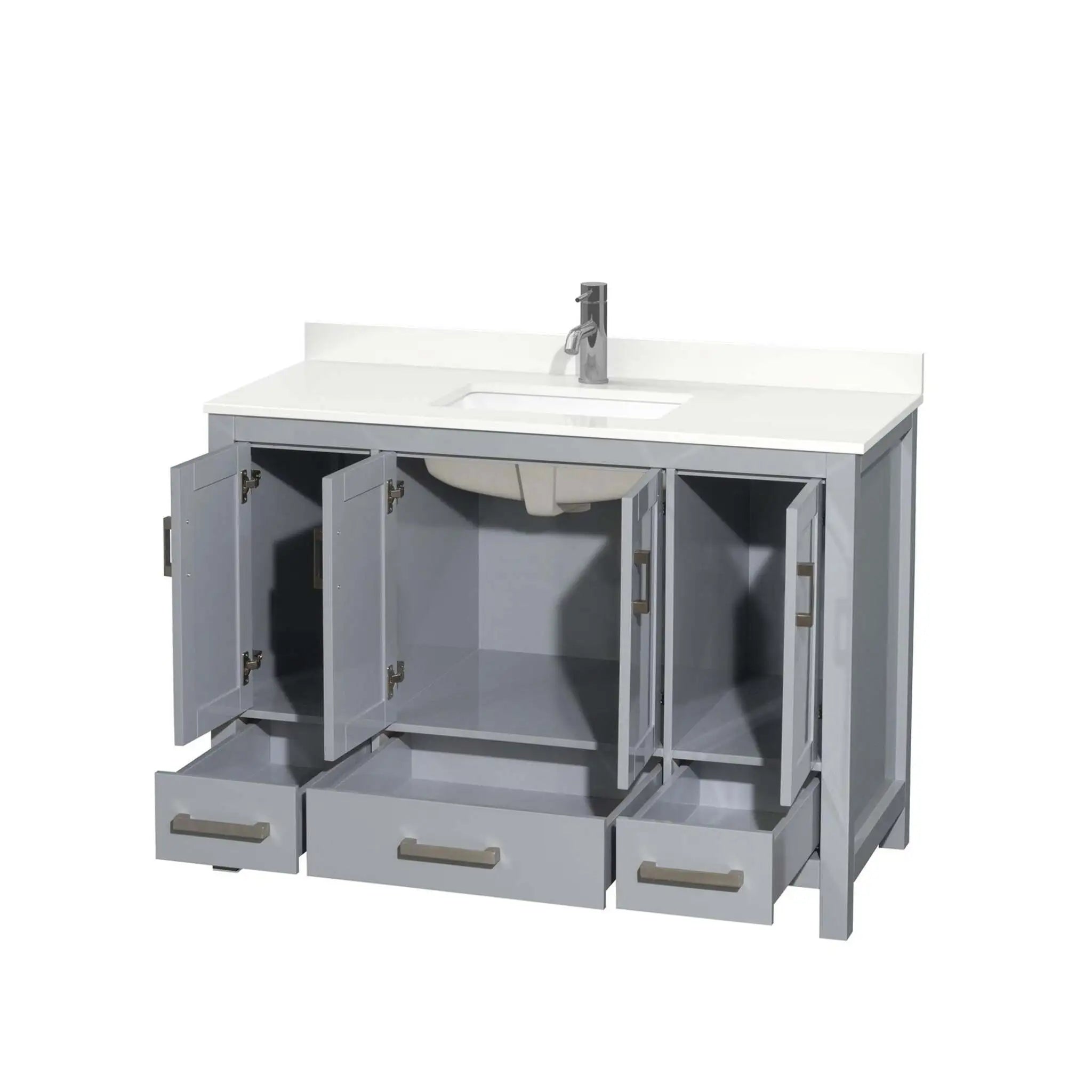 48" Sheffield Single Bathroom Vanity in Gray with Brushed Chrome Trim by Wyndham