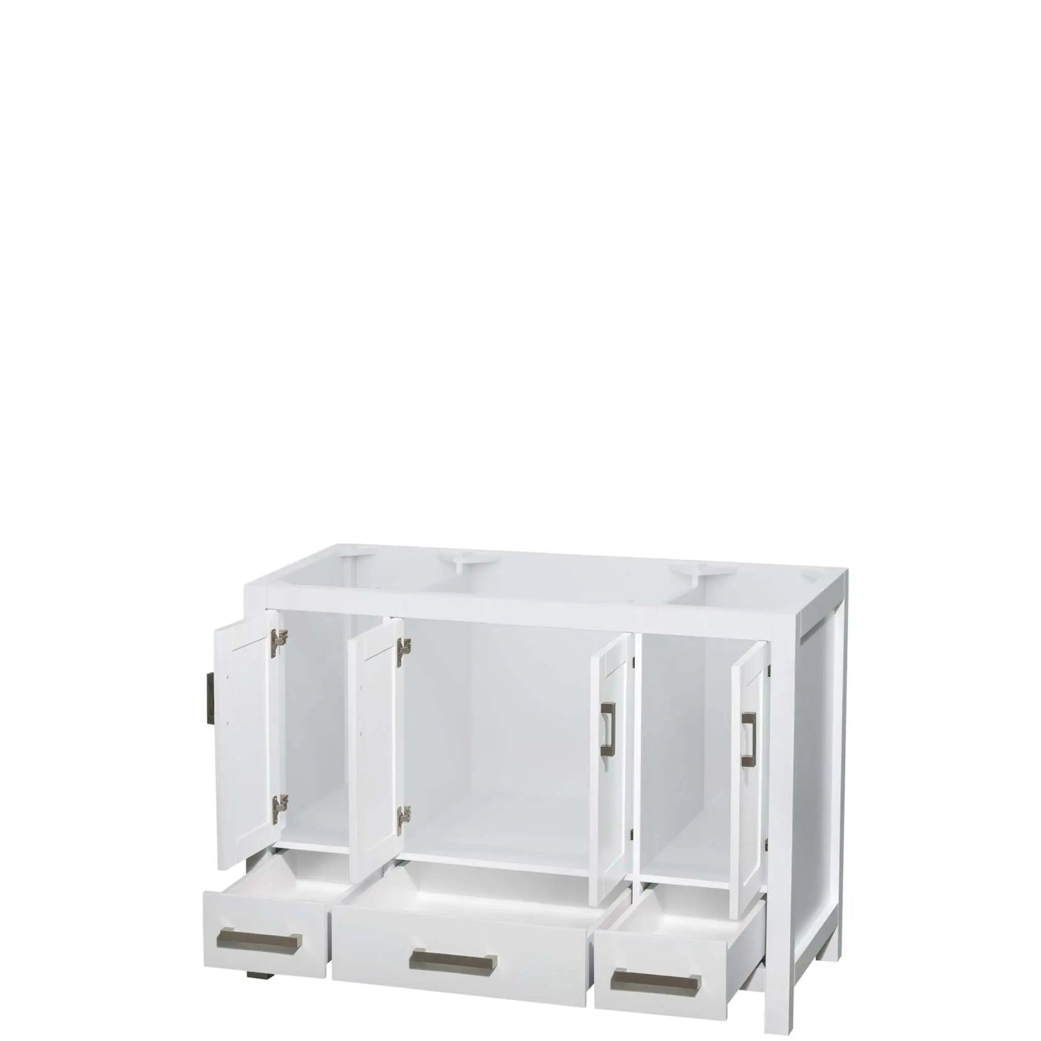 48" Sheffield Single Bathroom Vanity in White with Brushed Chrome Trim by Wyndham