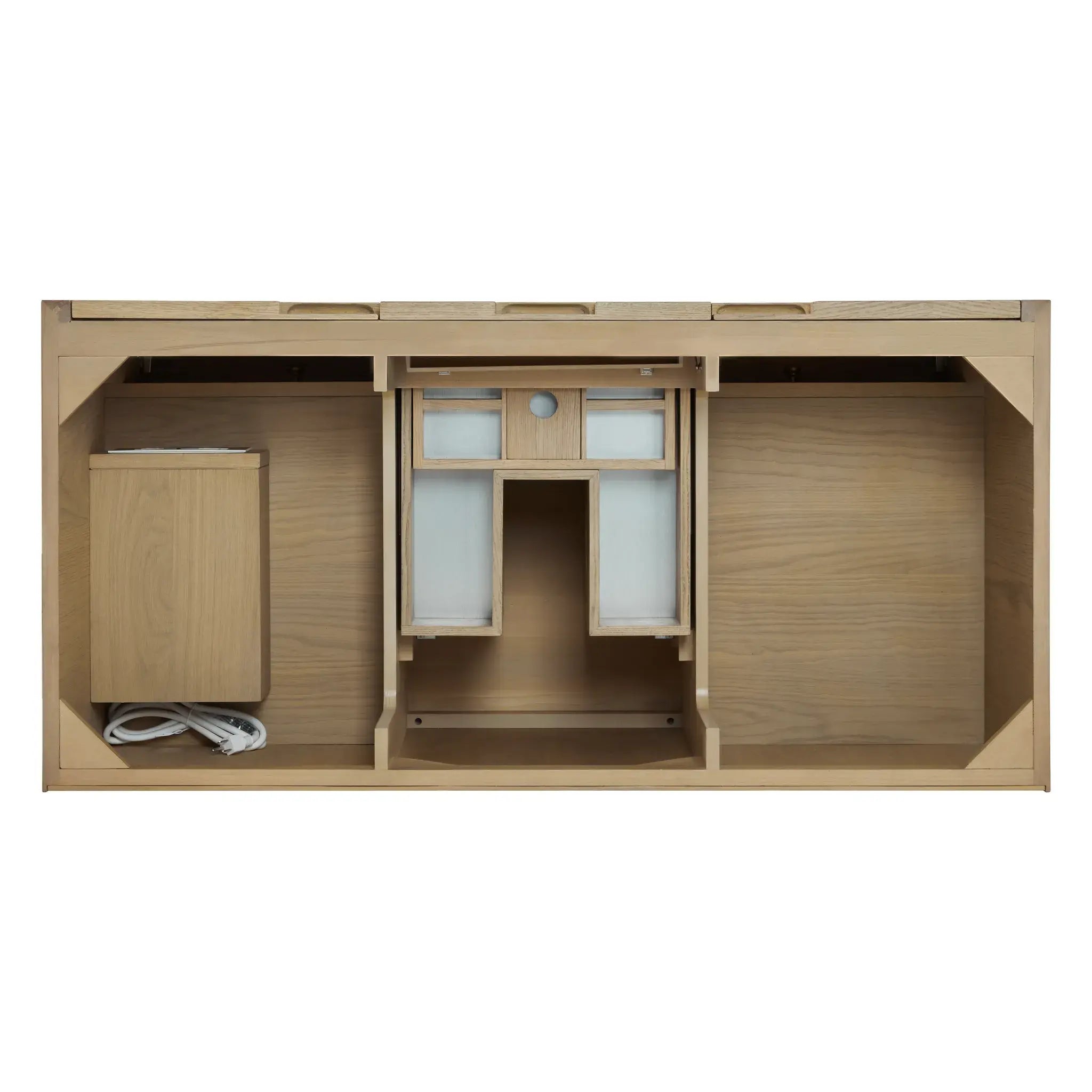 48" Solene Single Vanity in Seaside Oak-Parisien Bleu Silestone-8" Widespread image 5