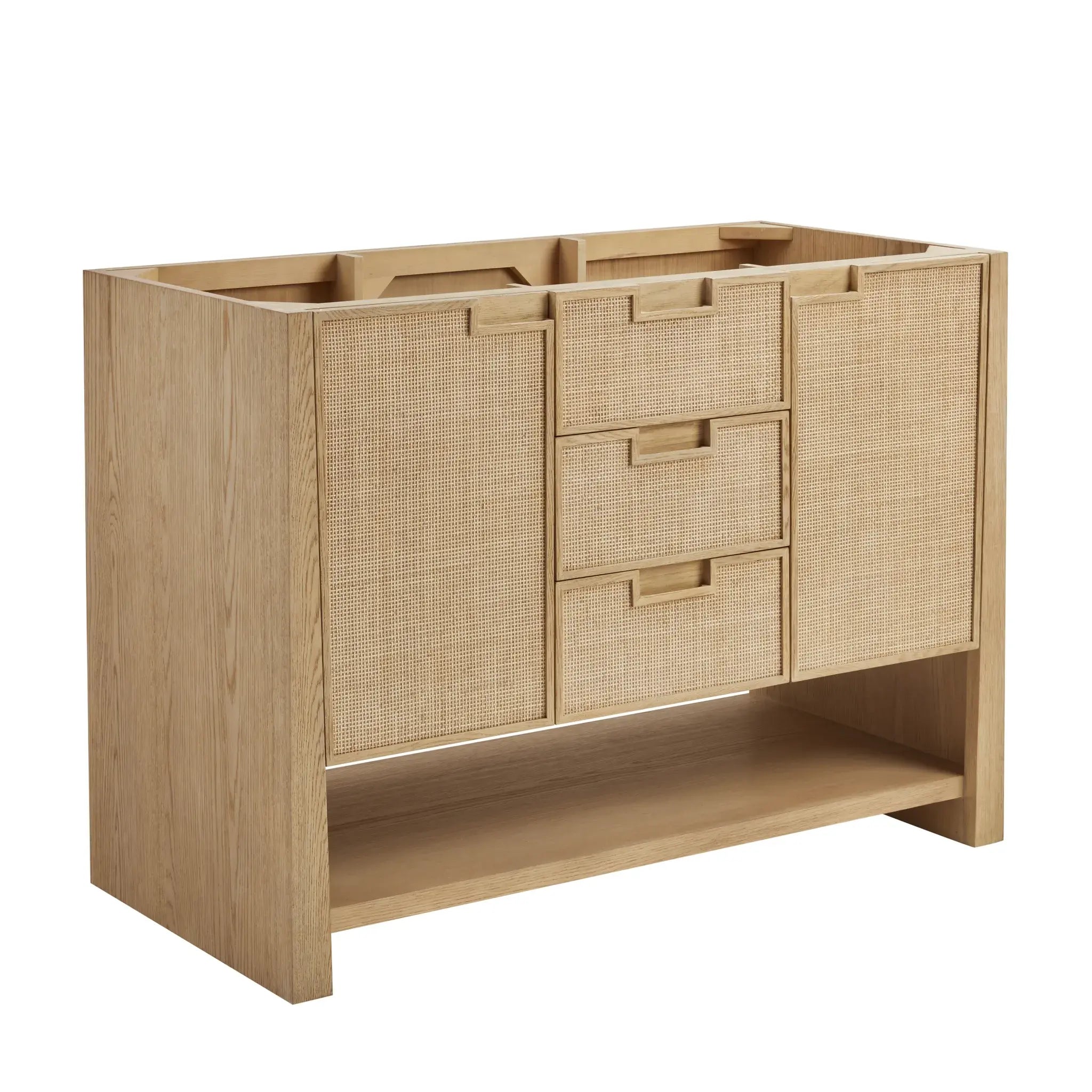 48" Solene Single Vanity in Seaside Oak-Victorian Silver Silestone-8" Widespread image 1
