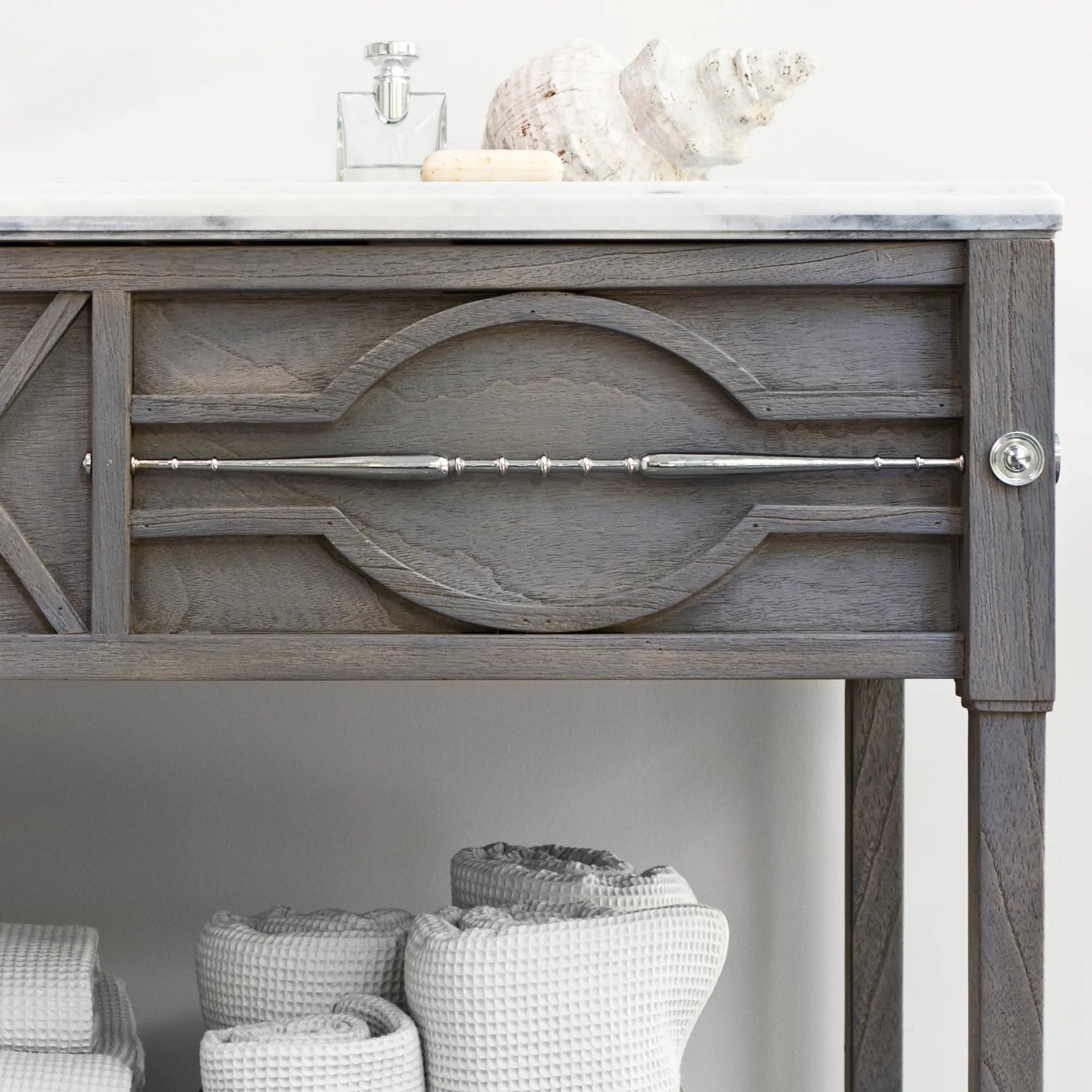 48" Spindle Sink Chest - Weathered Grey by Ambella Home image 1