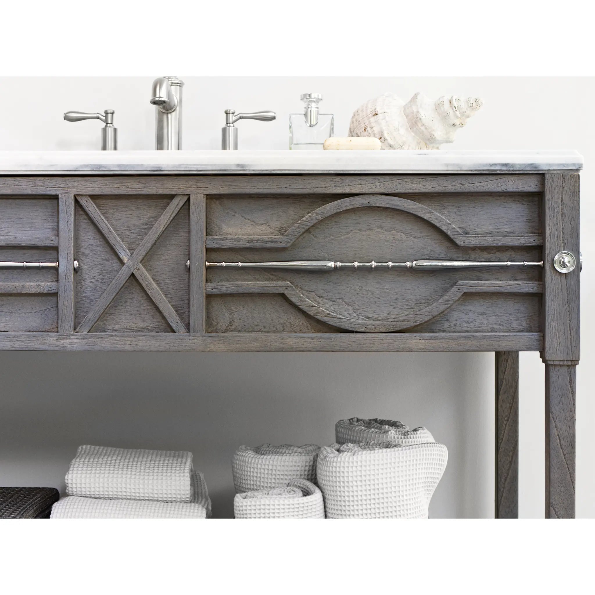 48" Spindle Sink Chest - Weathered Grey by Ambella Home image 3