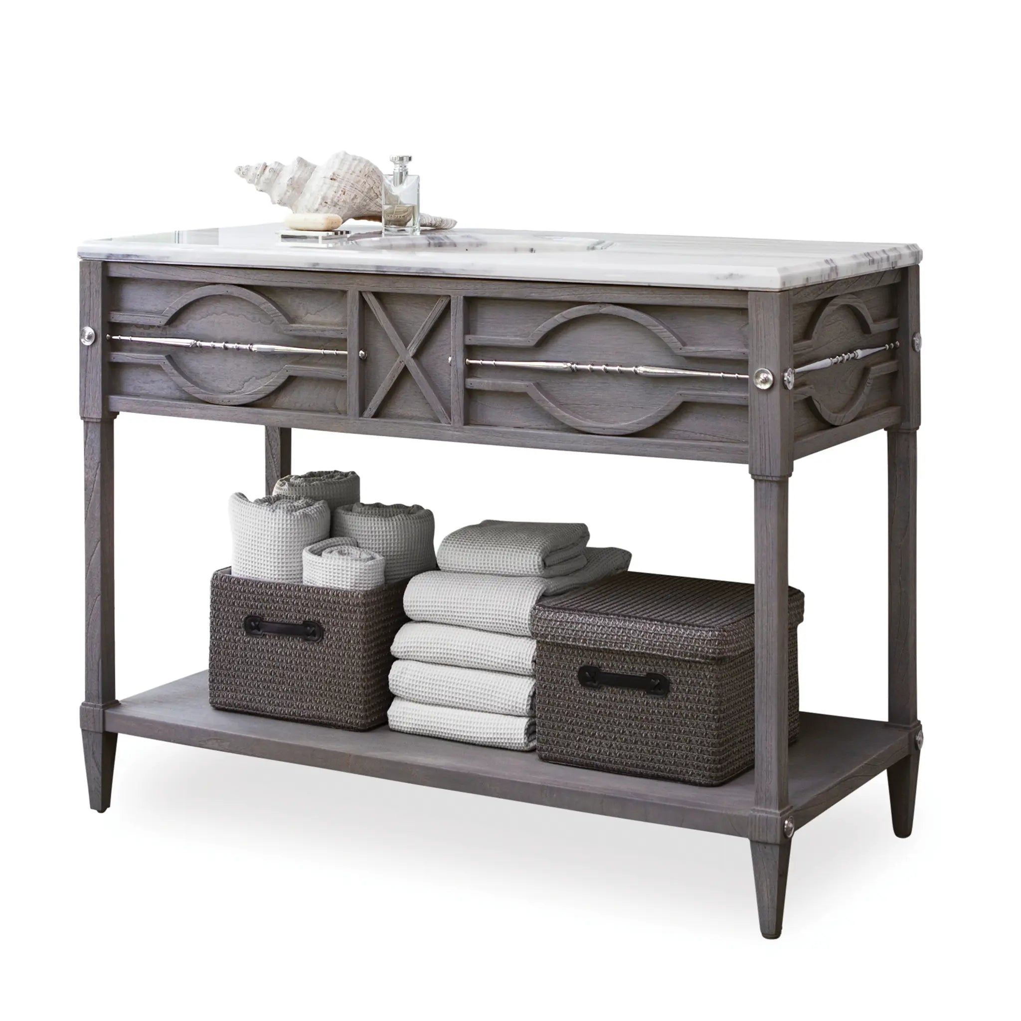 48" Spindle Sink Chest - Weathered Grey by Ambella Home image