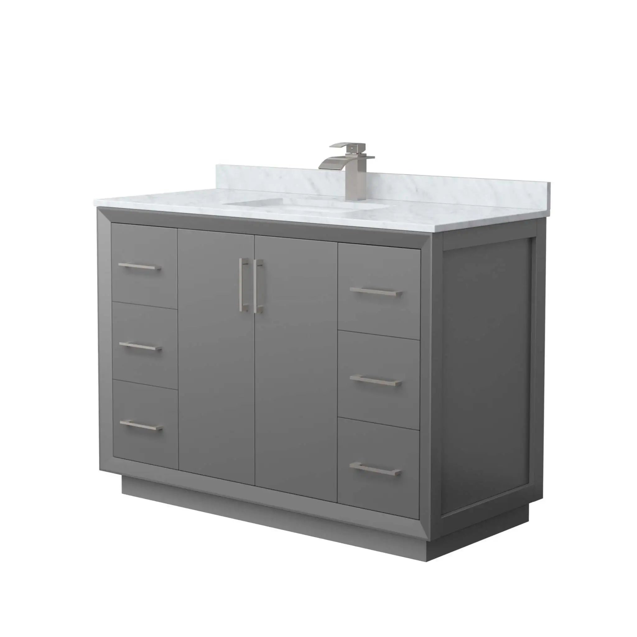 48" Strada Single Bathroom Vanity in Dark Gray with Brushed Nickel Trim by Wyndham