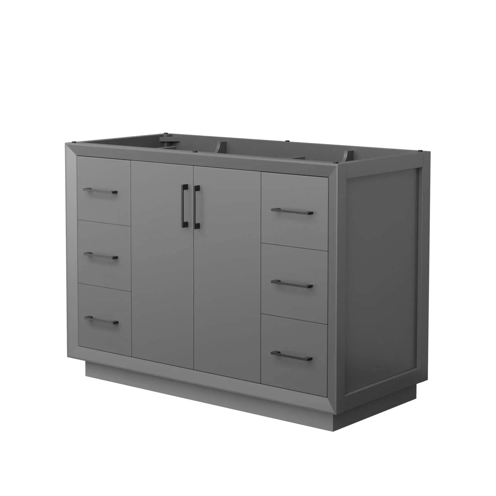 48" Strada Single Bathroom Vanity in Dark Gray with Matte Black Trim by Wyndham