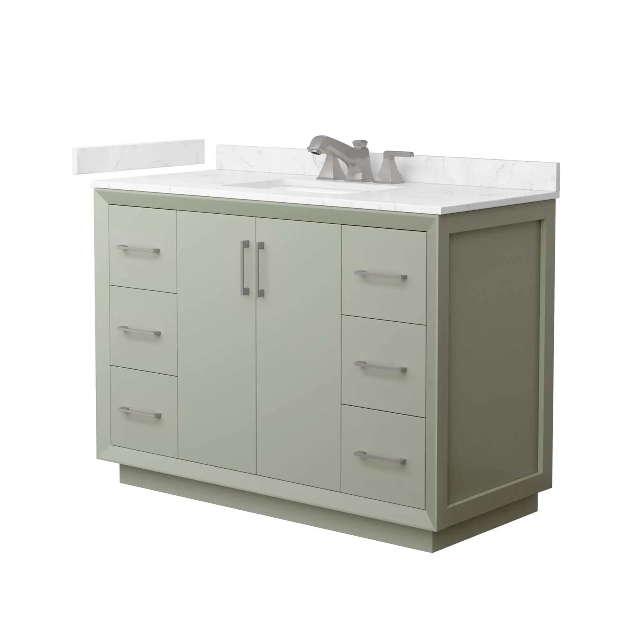 48" Strada Single Bathroom Vanity in Light Green with Brushed Nickel Trim by Wyndham