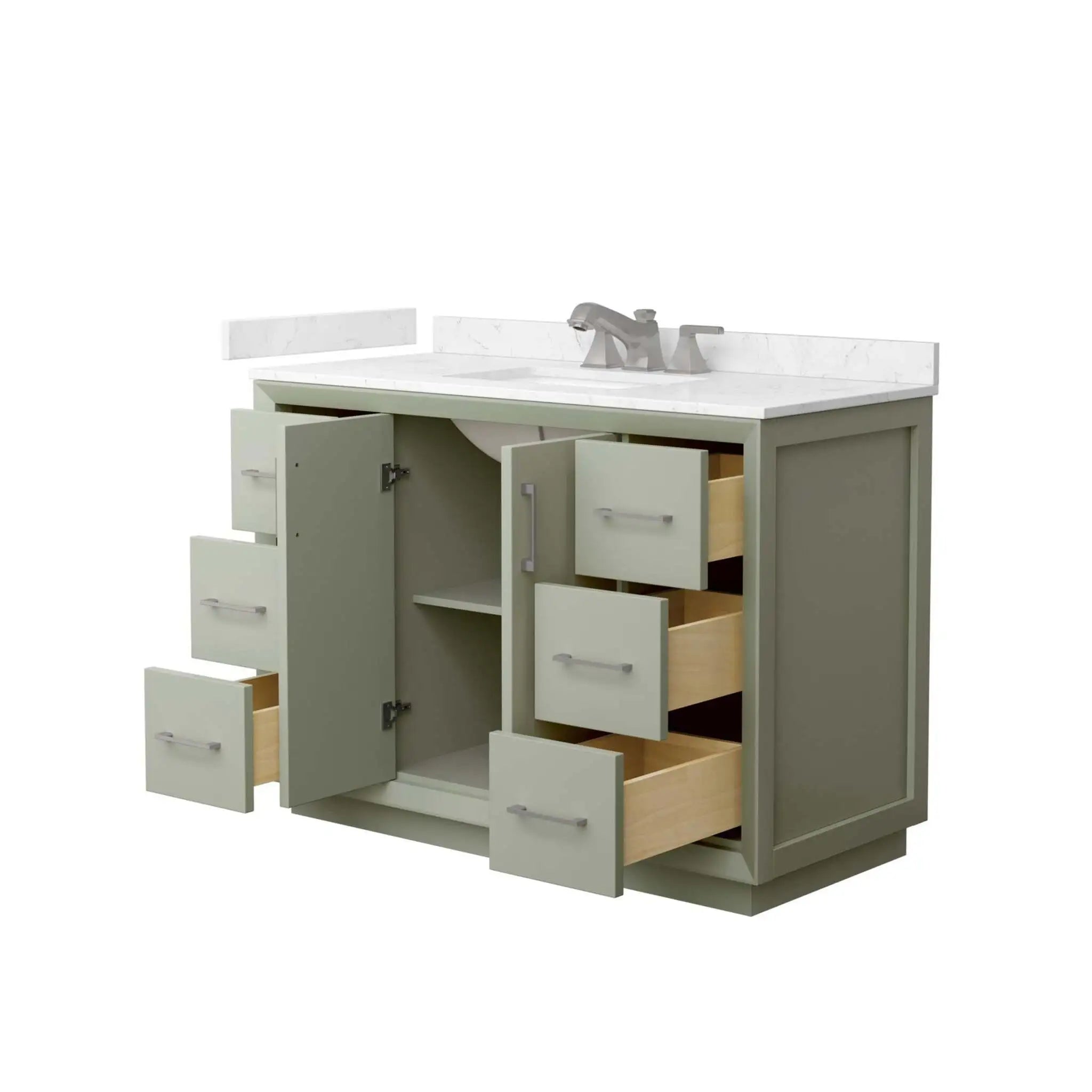 48" Strada Single Bathroom Vanity in Light Green with Brushed Nickel Trim by Wyndham