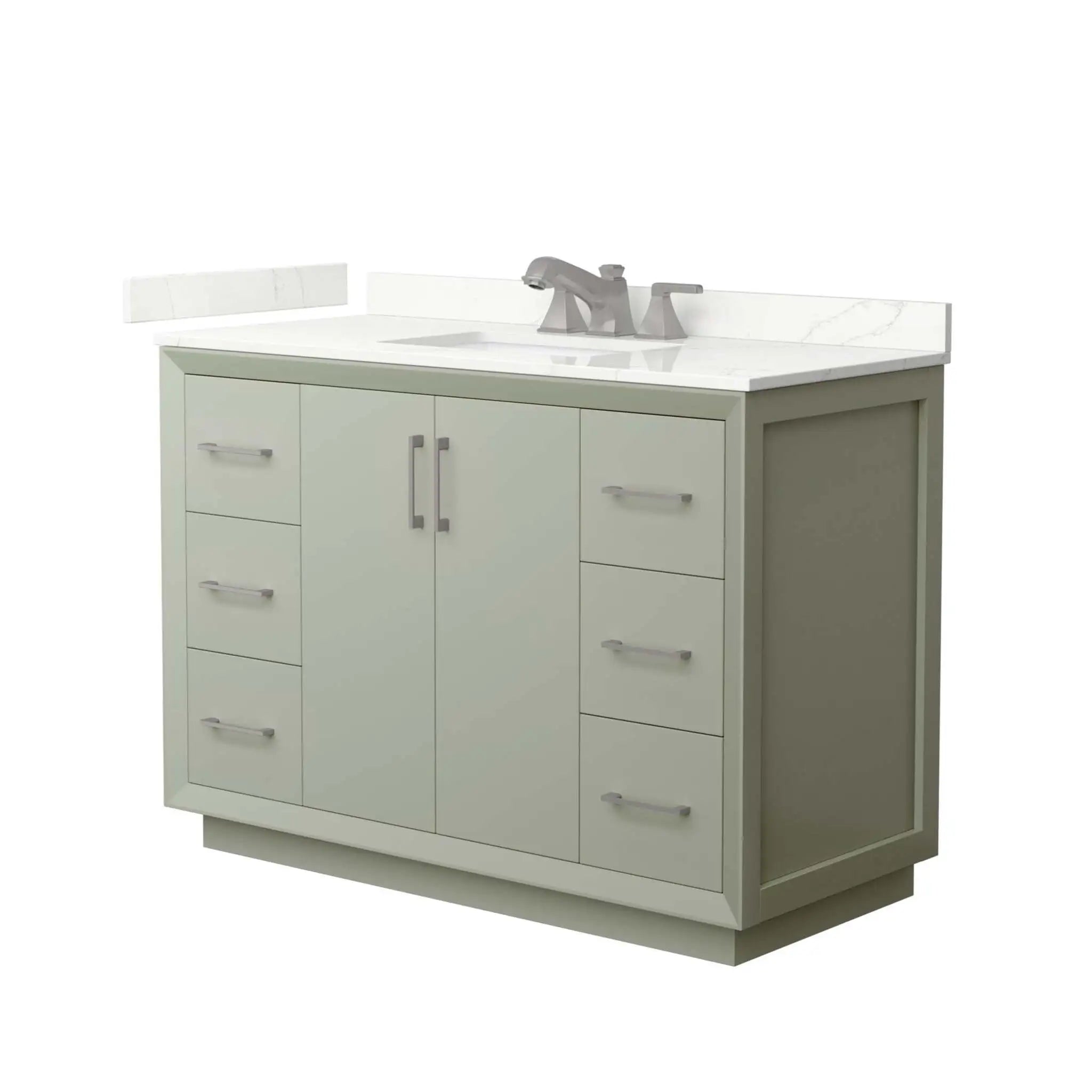 48" Strada Single Bathroom Vanity in Light Green with Brushed Nickel Trim by Wyndham