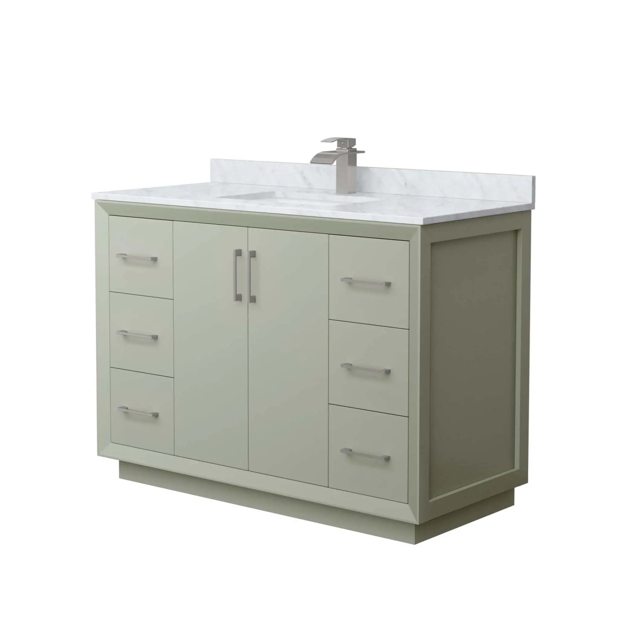 48" Strada Single Bathroom Vanity in Light Green with Brushed Nickel Trim by Wyndham
