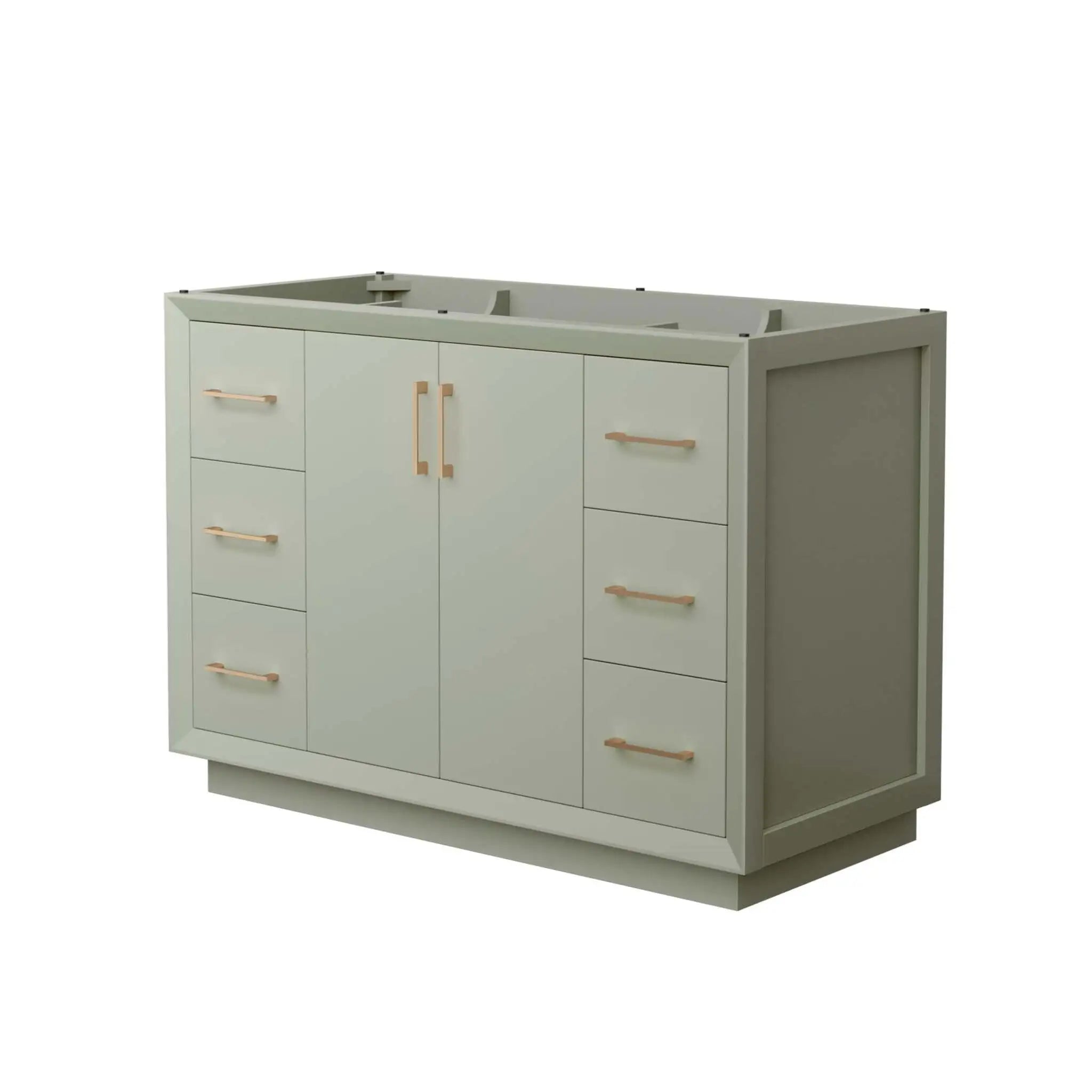 48" Strada Single Bathroom Vanity in Light Green with Satin Bronze Trim by Wyndham