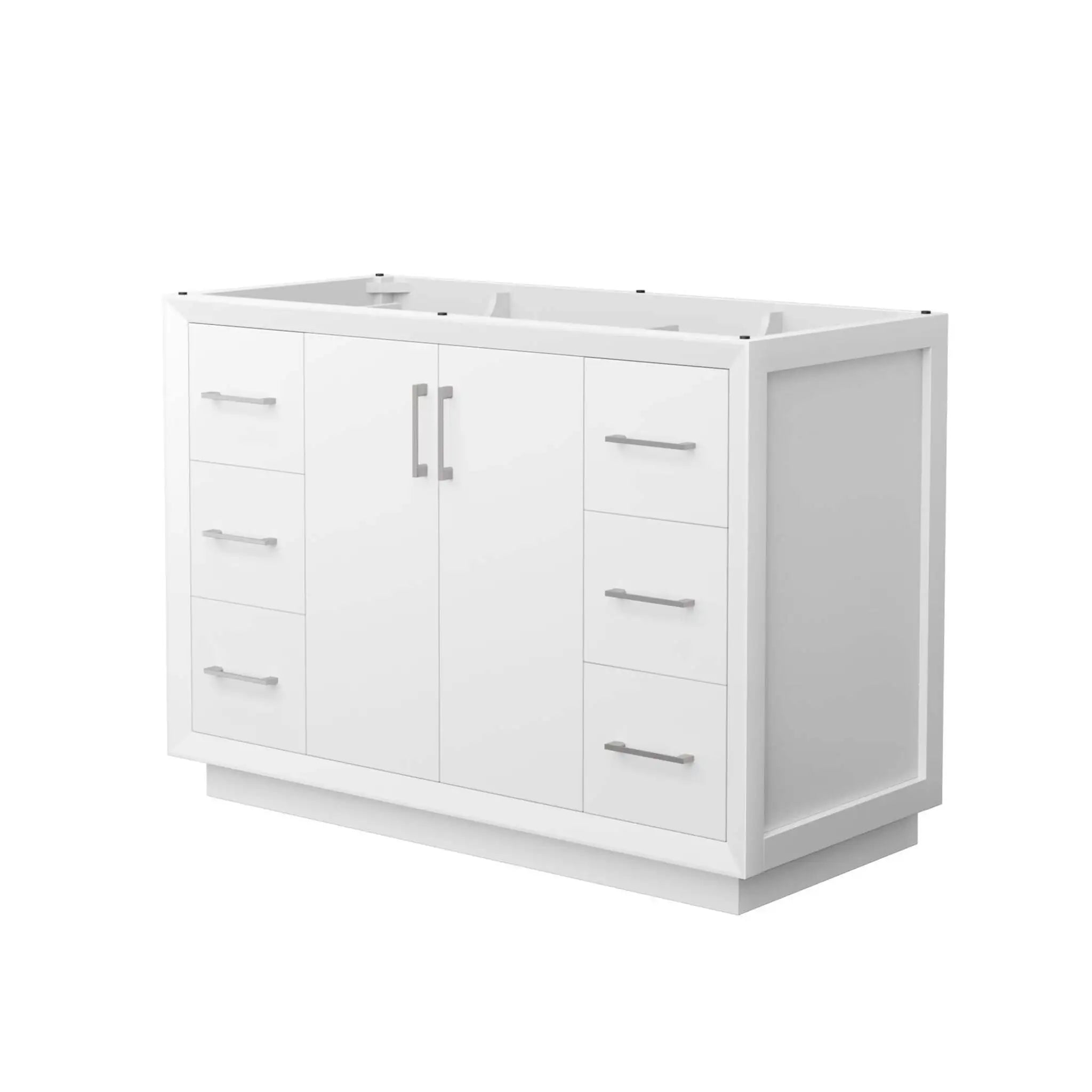 48" Strada Single Bathroom Vanity in White with Brushed Nickel Trim by Wyndham