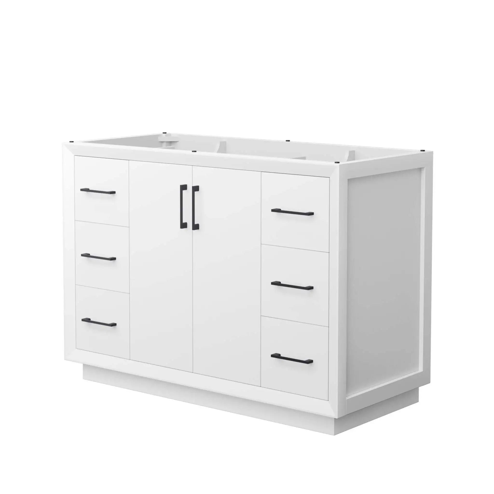 48" Strada Single Bathroom Vanity in White with Matte Black Trim by Wyndham