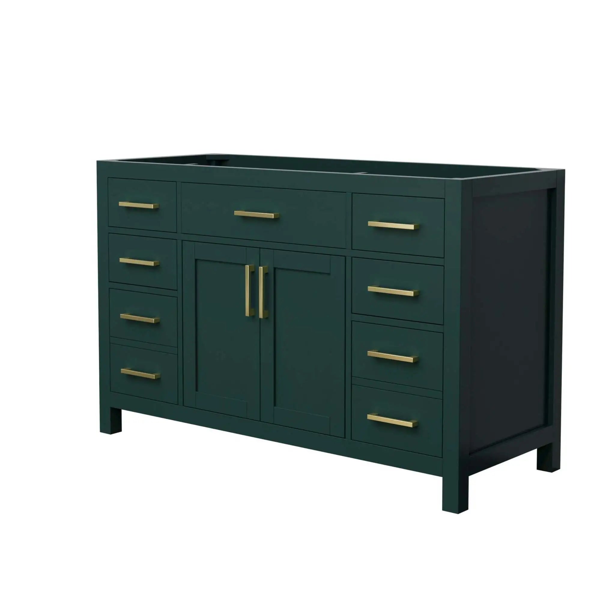 54" Beckett Single Bathroom Vanity in Green with Brushed Gold Trim by Wyndham