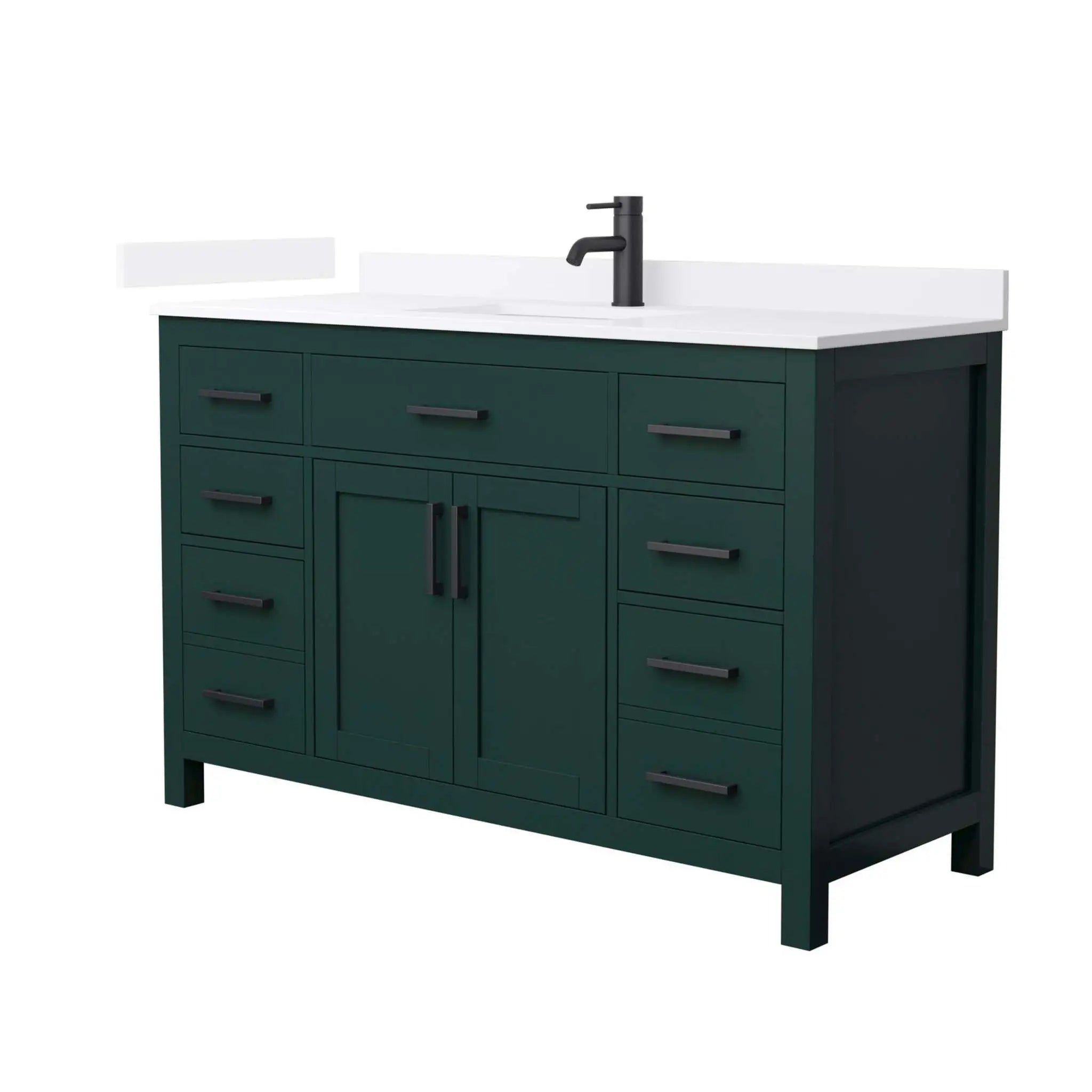 54" Beckett Single Bathroom Vanity in Green with Matte Black Trim by Wyndham