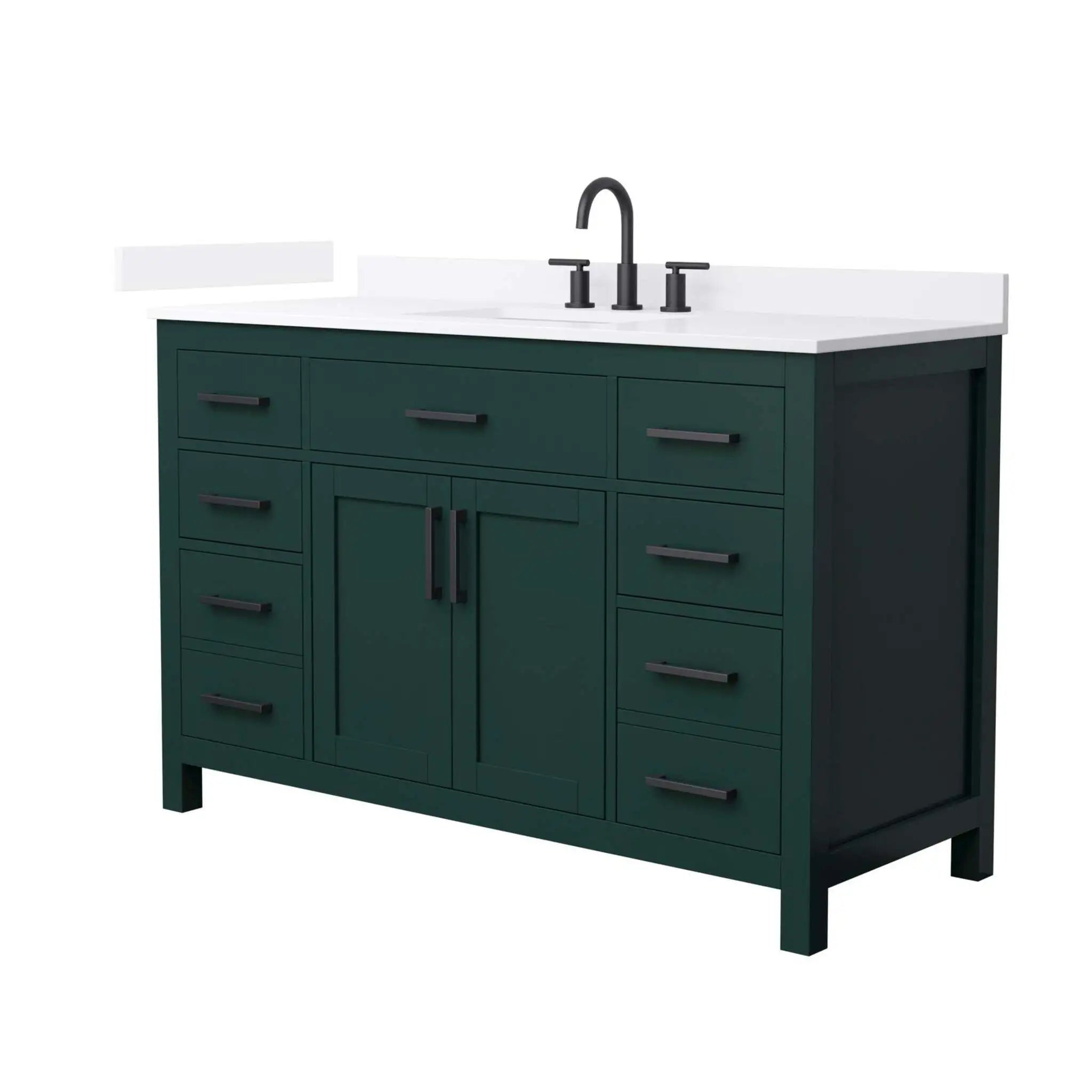 54" Beckett Single Bathroom Vanity in Green with Matte Black Trim by Wyndham