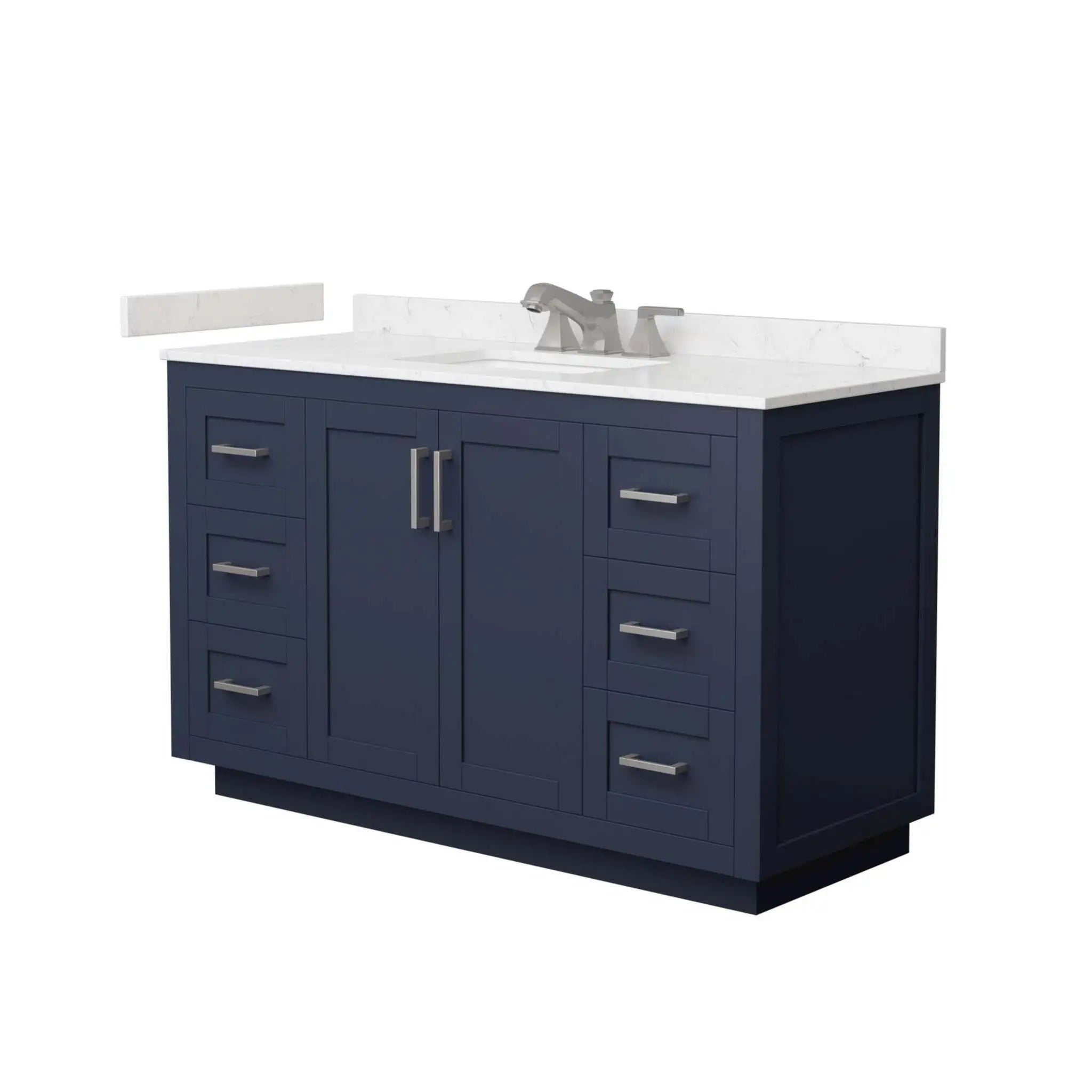 54" Miranda Single Bathroom Vanity in Dark Blue with Brushed Nickel Trim by Wyndham