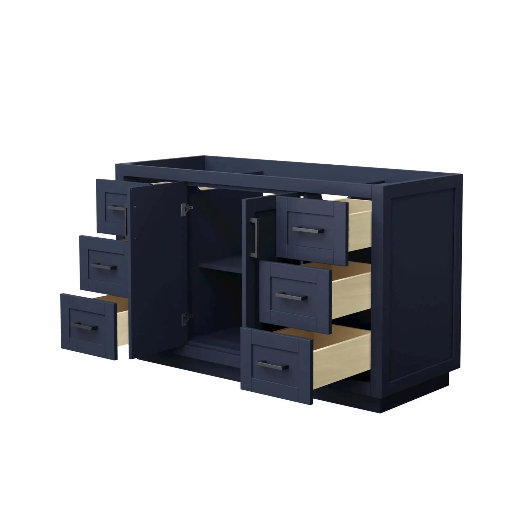 54" Miranda Single Bathroom Vanity in Dark Blue with Matte Black Trim by Wyndham
